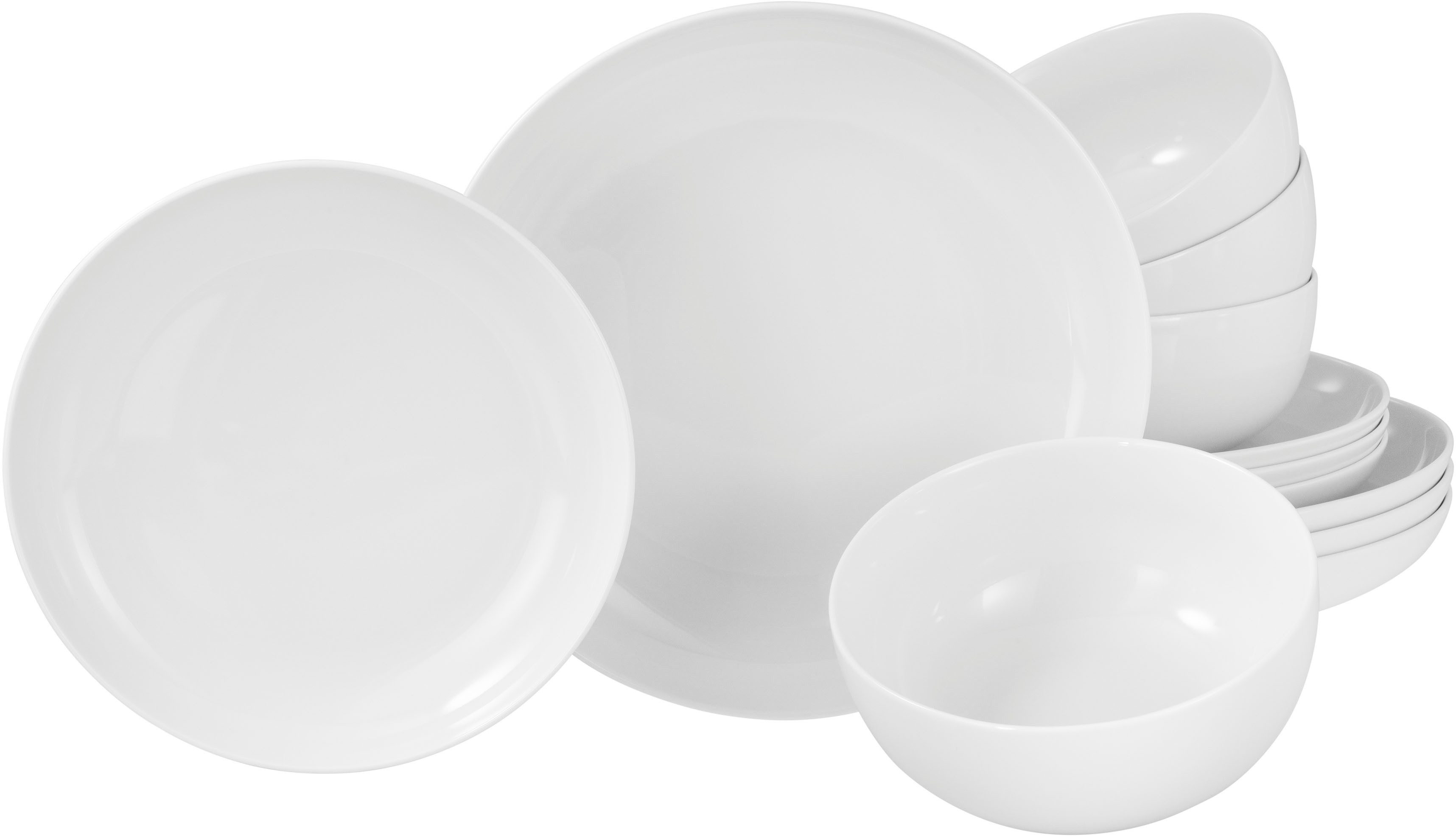 Teller-Set Allround Weiß, Tellerset 12-tlg