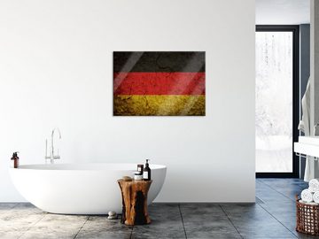 Pixxprint Glasbild Deutschlandfahne, Deutschlandfahne (1 St), Glasbild aus Echtglas, inkl. Aufhängungen und Abstandshalter