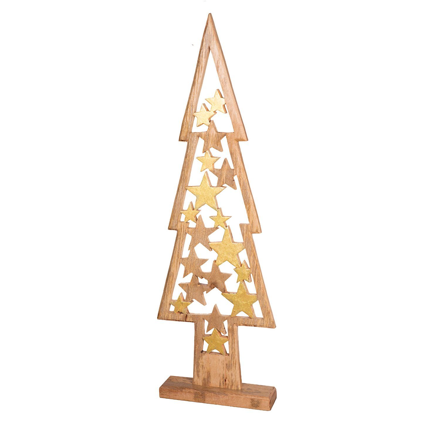 GILDE Künstlicher Weihnachtsbaum GILDE Baum Star - goldfarben-naturfarben - H. 108cm x B. 32cm