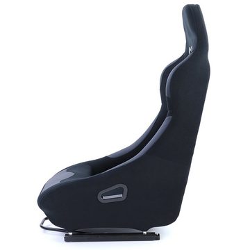 Tenzo-R Gaming Chair Sportsitz Vollschalensitz Schalensitz Race 1 Stoff Schwarz mit Laufschienen