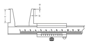 HELIOS PREISSER Messschieber, Digitaler Nutenmessschieber 20-160 mm