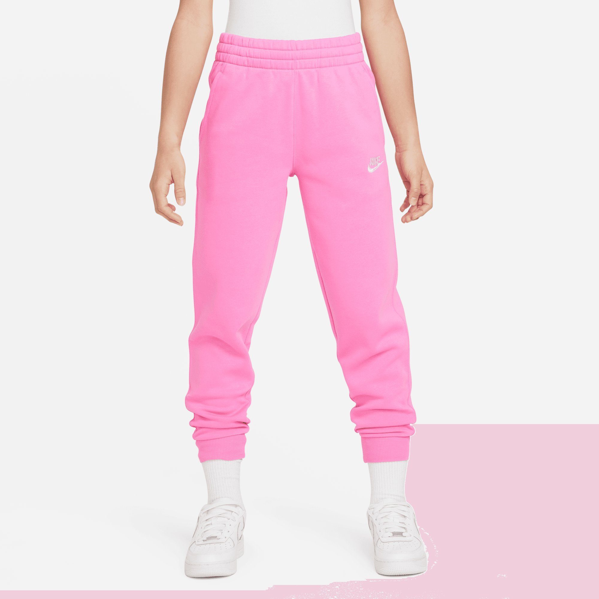 Nike Sportswear Jogginghose CLUB FLEECE BIG KIDS' JOGGER PANTS PLAYFUL PINK/WHITE
