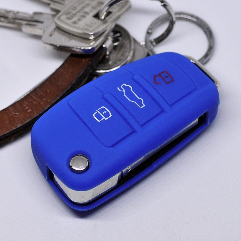 Metall Schlüsselhülle Schlüssel Schutz Hülle für Ford Mondeo C-Max Galaxy  Blau