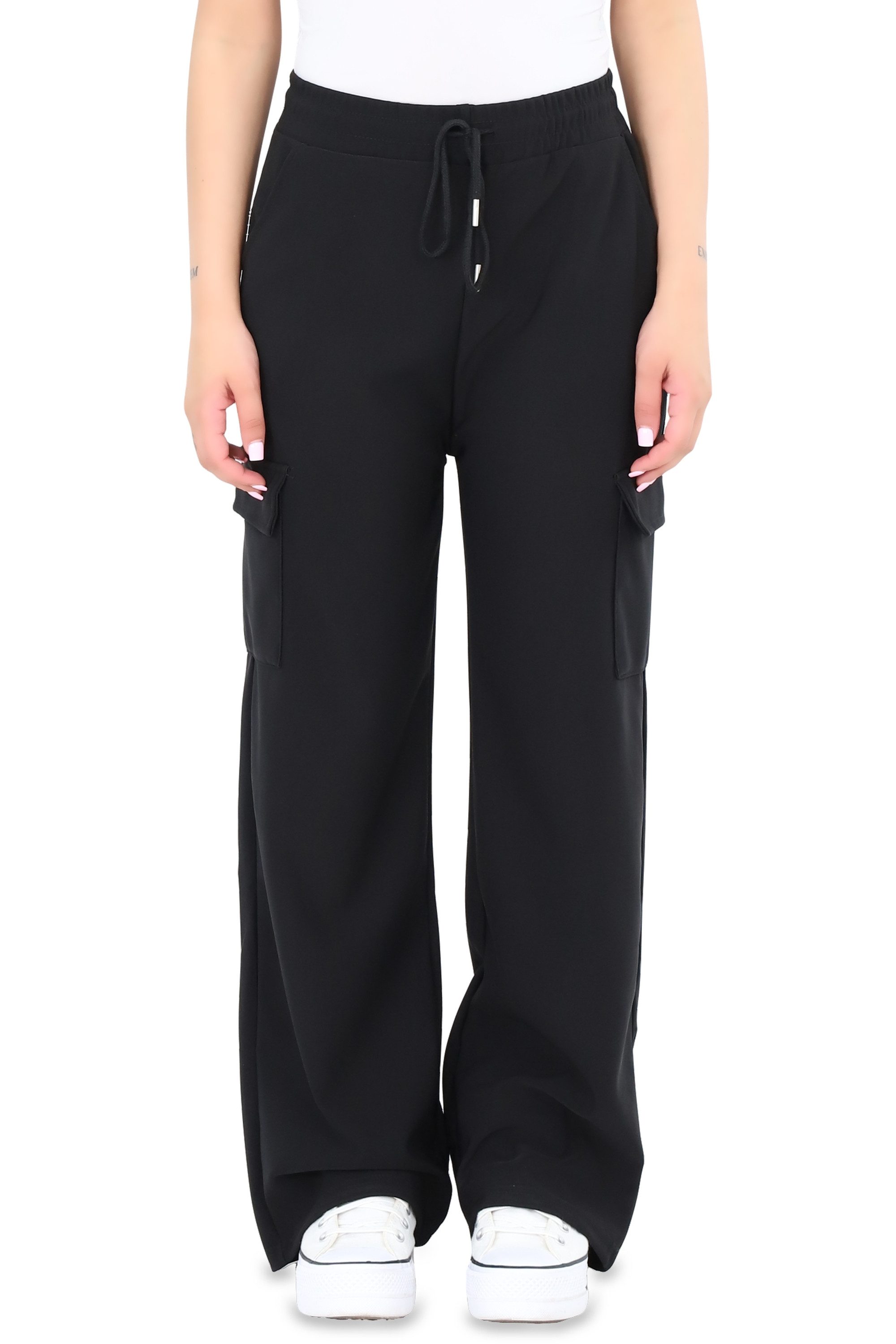 malito more than fashion Jogginghose malito Damen Jogginghose mit geradem Beinabschluss und Seitentaschen Freizeithose Sweathose Cargohose Loose Fit mit Seitentaschen 10992