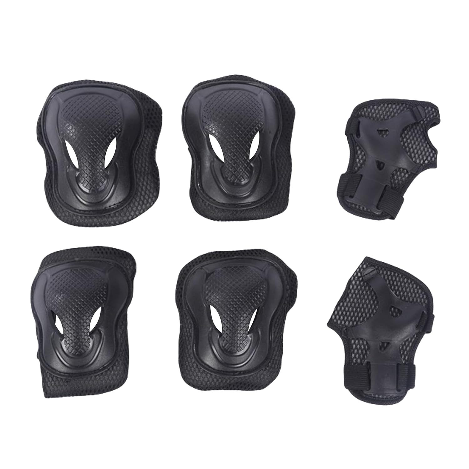 Endless Inlineskates EL1028 Schutzausrüstung zum Skaten, Radfahren und Skateboarden, (1 Paar Ellenbogen, 1 Paar Handgelenk- und 1 Paar Knieschützer, Ellenbogen- und Handgelenkschützern, für perfekte Passform), Mit verstellbaren Gurten