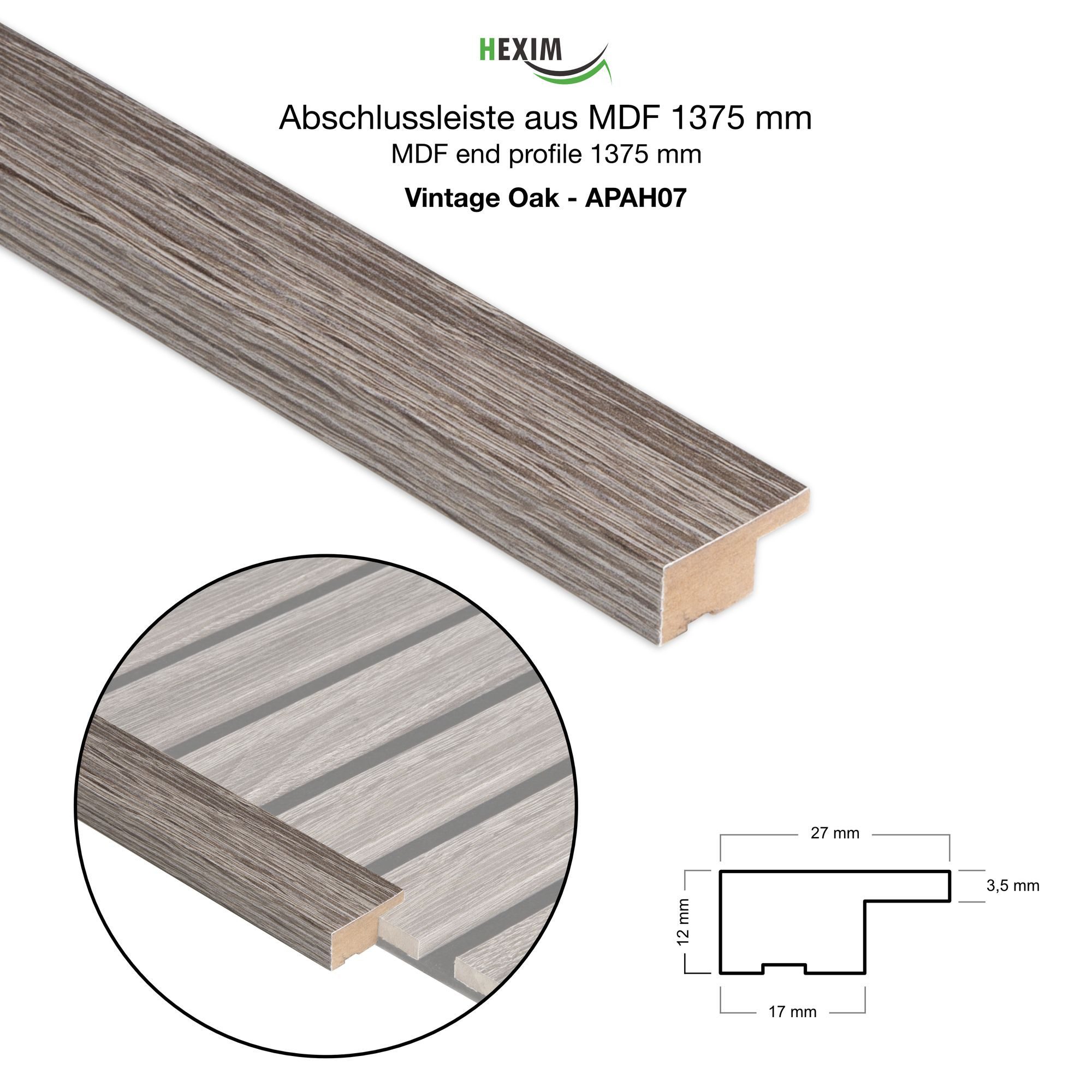 Hexim Wanddekoobjekt APAH07 (Abschlussleiste 137,5x2,7cm passend für unsere günstig online kaufen