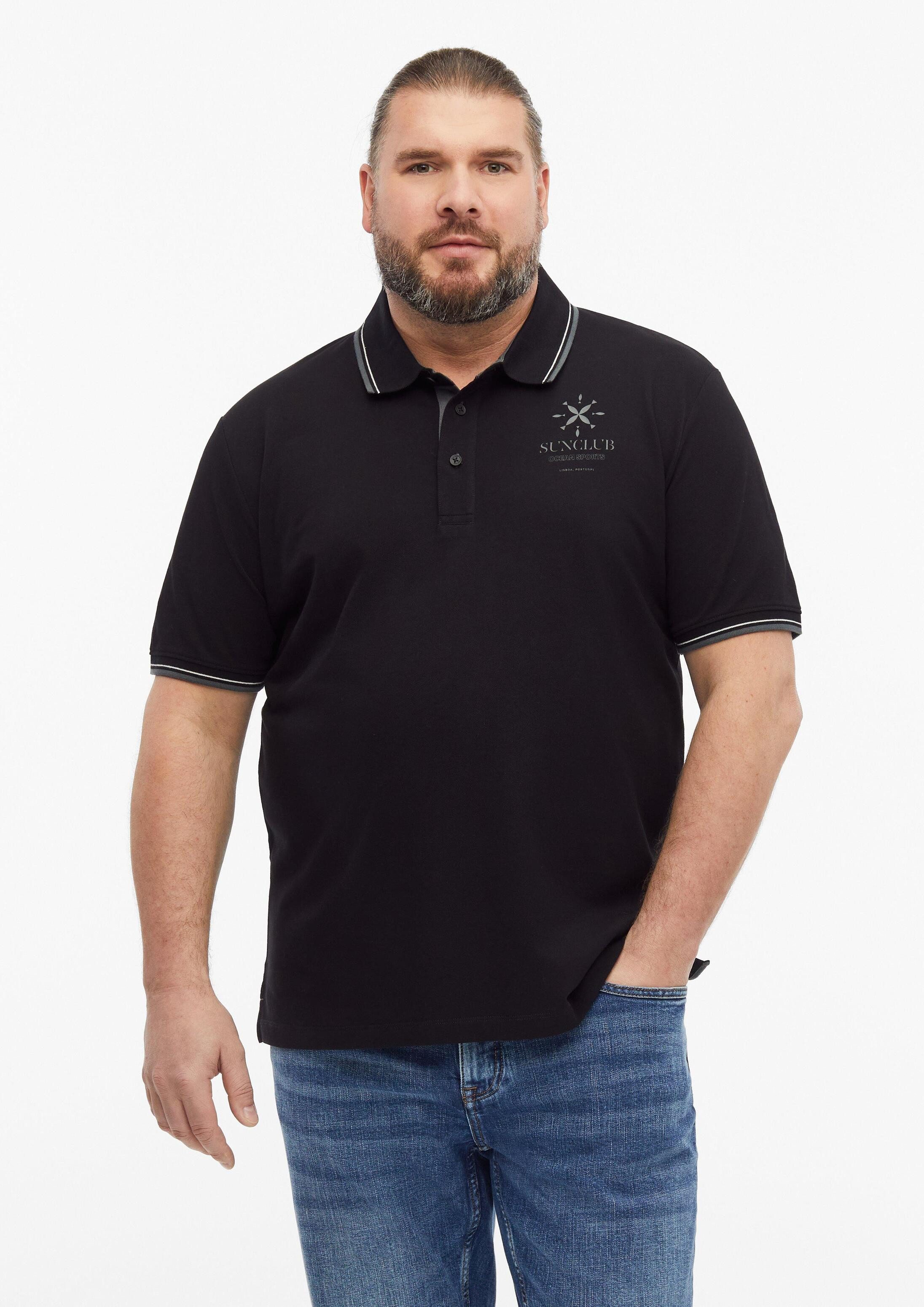 s.Oliver Kurzarmshirt Polo-Shirt Poloshirt aus Baumwollpiqué mit Kontrast-Details