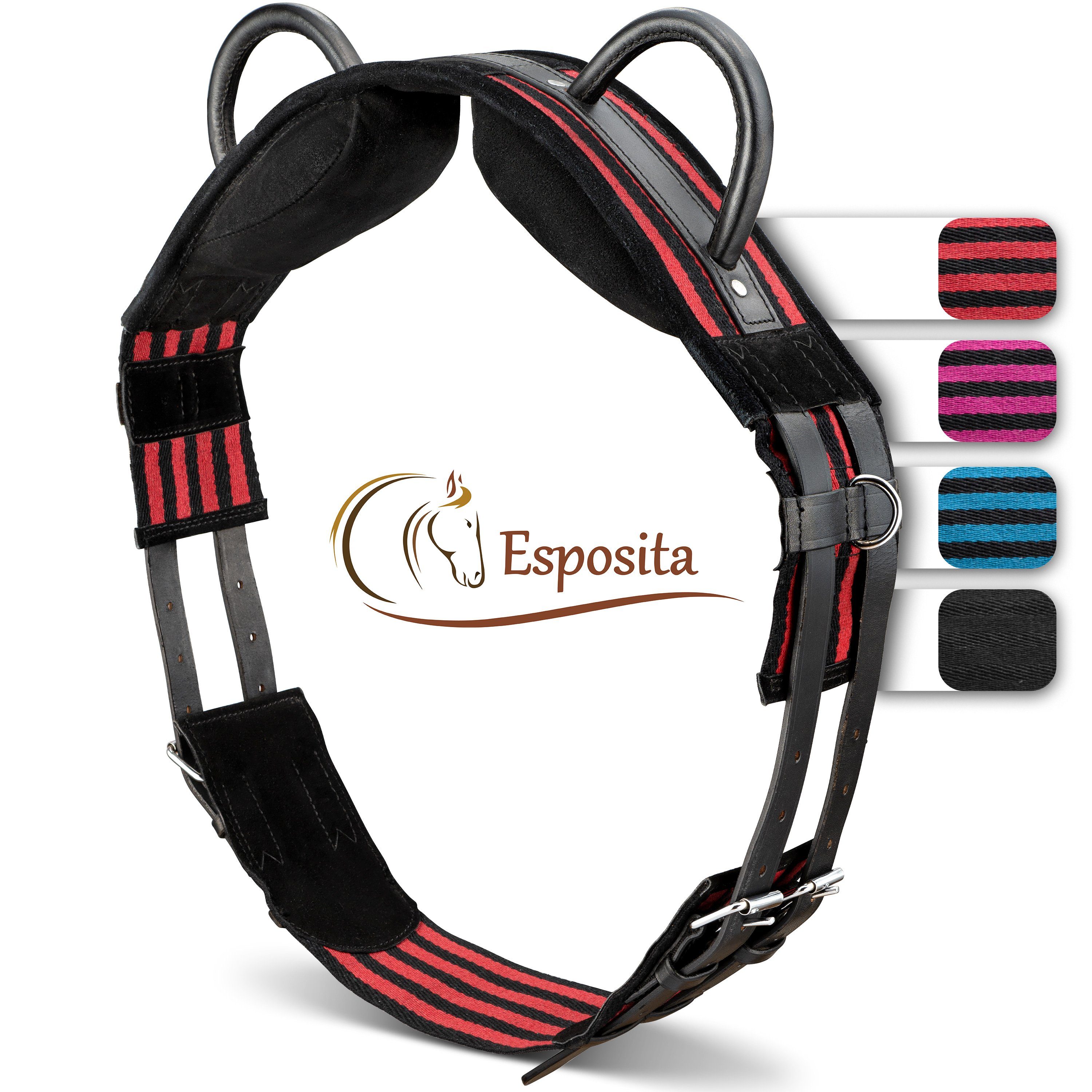 Esposita Reitkissen Esposita Reitgurt, Reithilfe mit zwei Griffen Rot-Schwarz KB / XFull