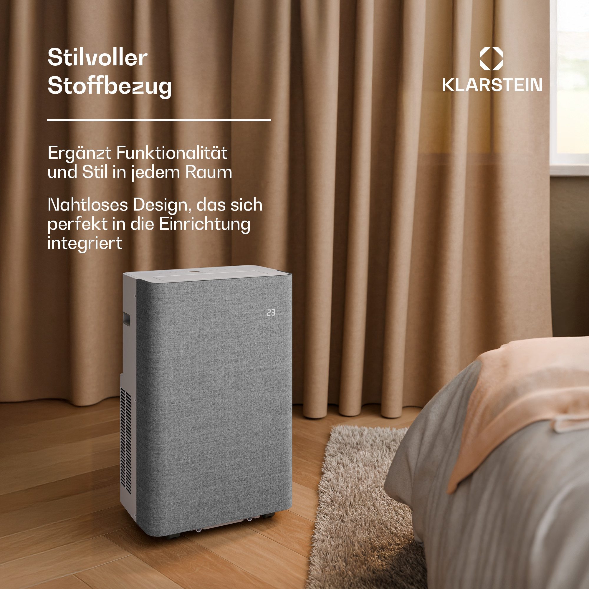 Klarstein AireLux air conditioner, smart air conditioner with Wi-Fi app, 14000 BTU, timer