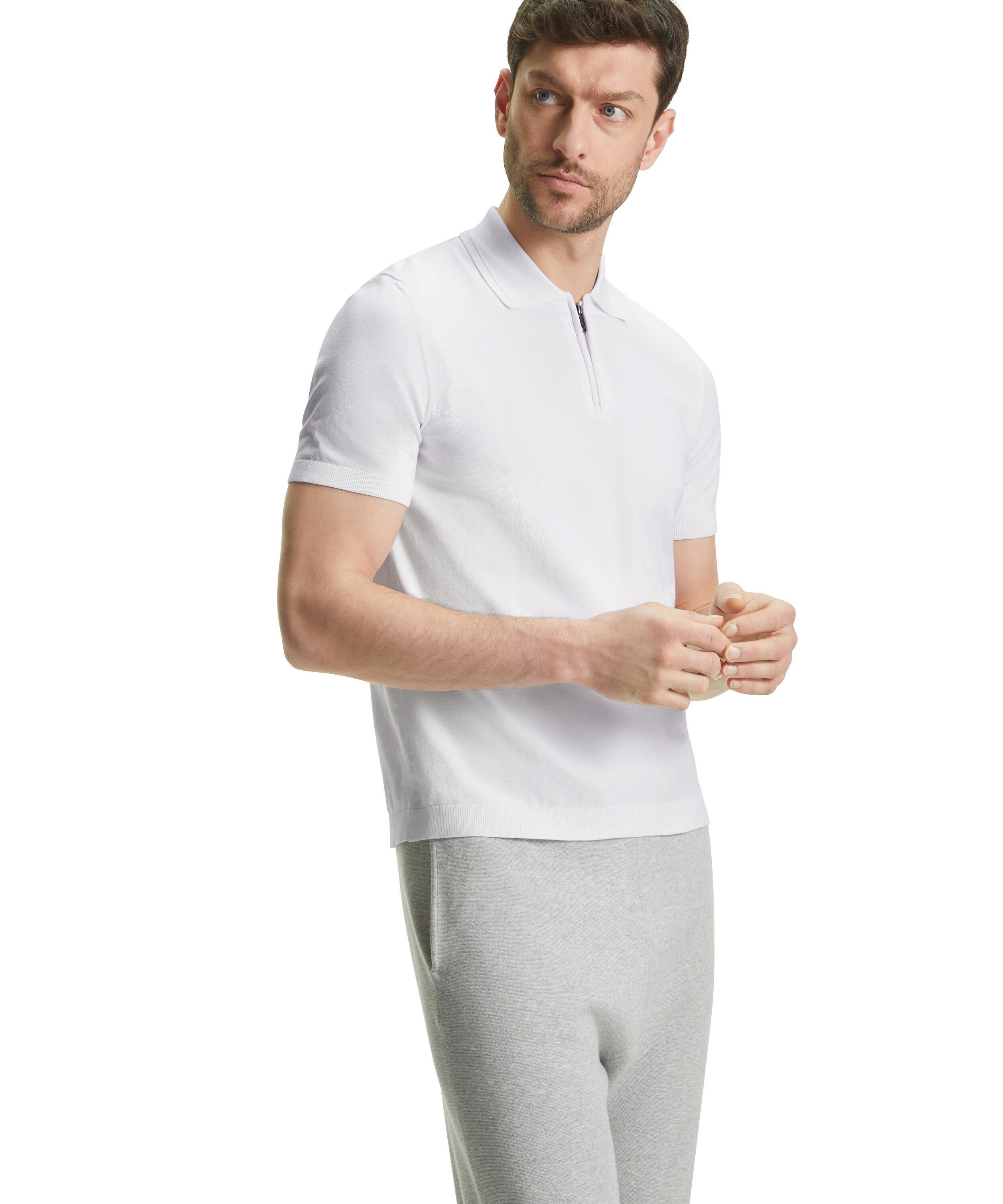 white Poloshirt FALKE mit Bio-Baumwolle (2860)