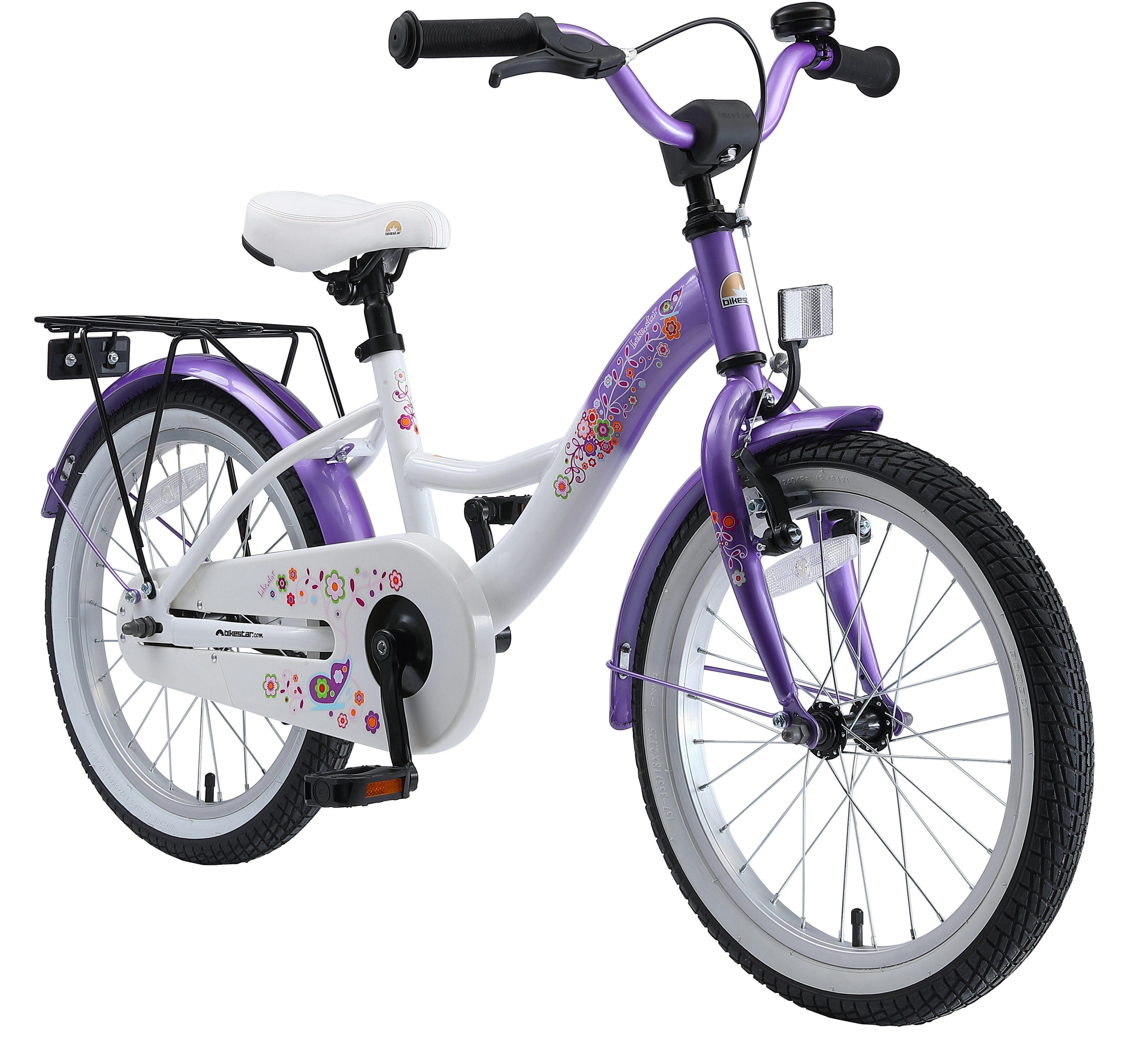 Bikestar Kinderfahrrad Classic, 18 Zoll, ab 109 cm, 5 - 7 Jahre, Jungen, Mädchen, 1 Gang, Handbremse, Rücktrittbremse, Kettenschutz, Höhenverstellbar