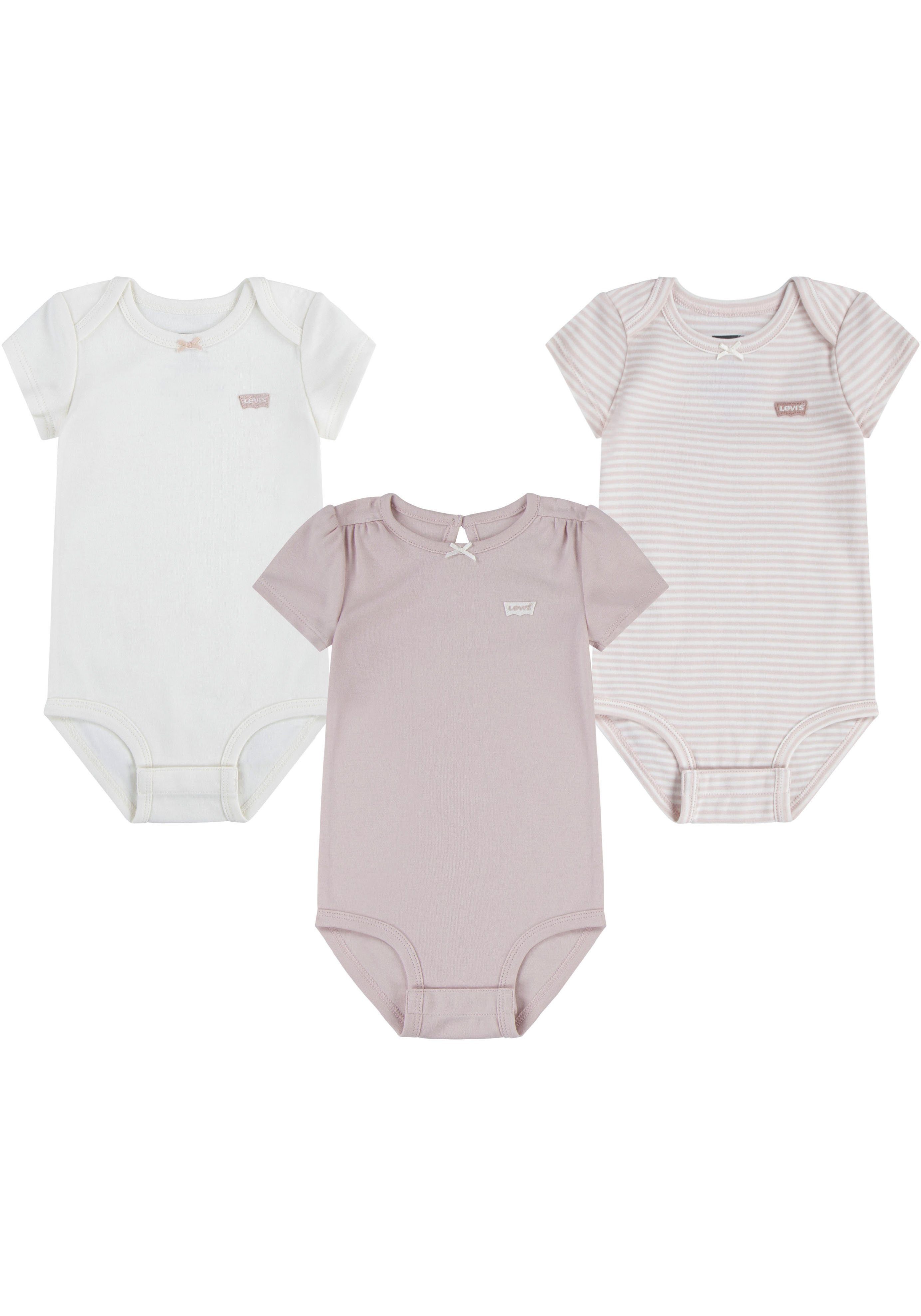 Levi's® Kids Neugeborenen-Geschenkset LVG 3PK BOW BODYSUIT SET (Set, 3-tlg) for Baby-Girls