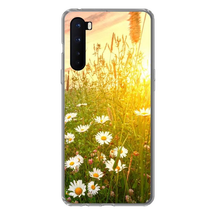 MuchoWow Handyhülle Blumen - Gänseblümchen - Natur - Sonne - Horizont Phone Case Handyhülle OnePlus Nord Silikon Schutzhülle