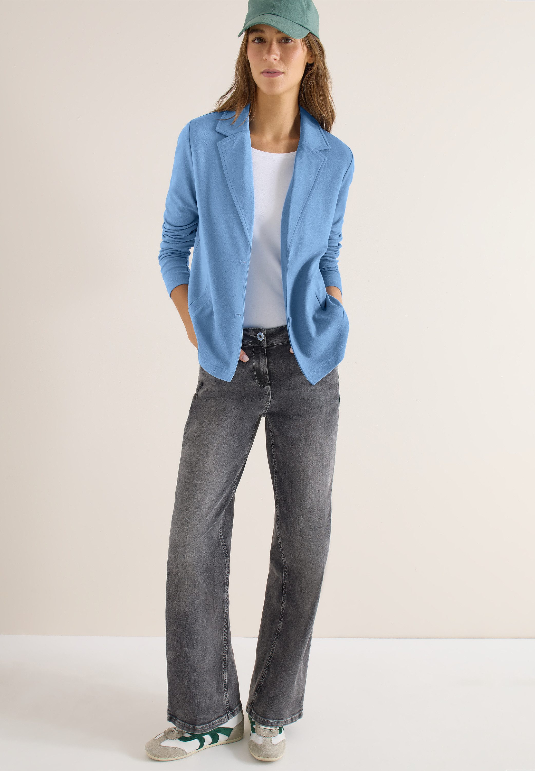 CECIL Sweatblazer mit Knopfverschluss und Viskose