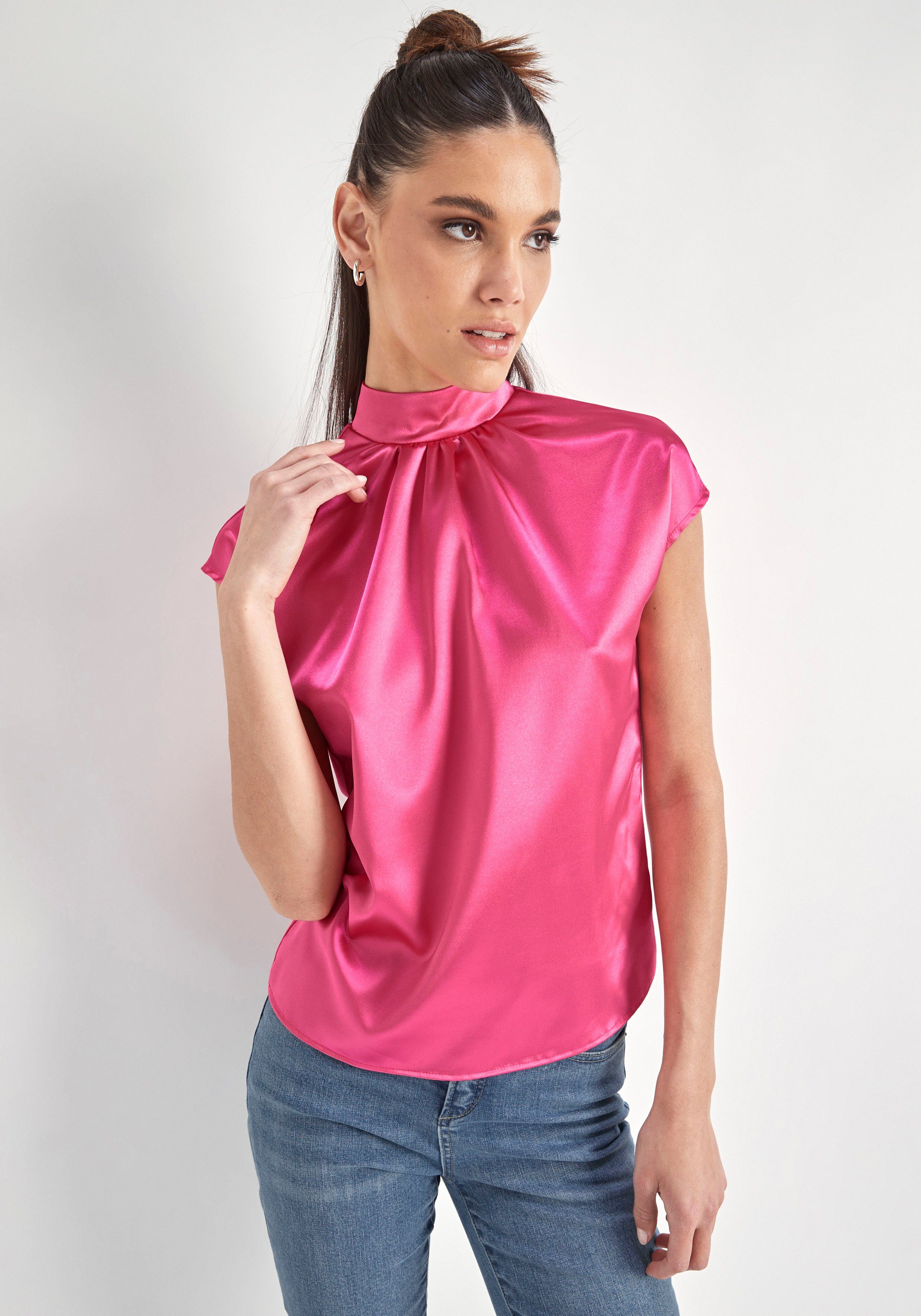 HECHTER PARIS Blusentop hochwertigem pink Material aus