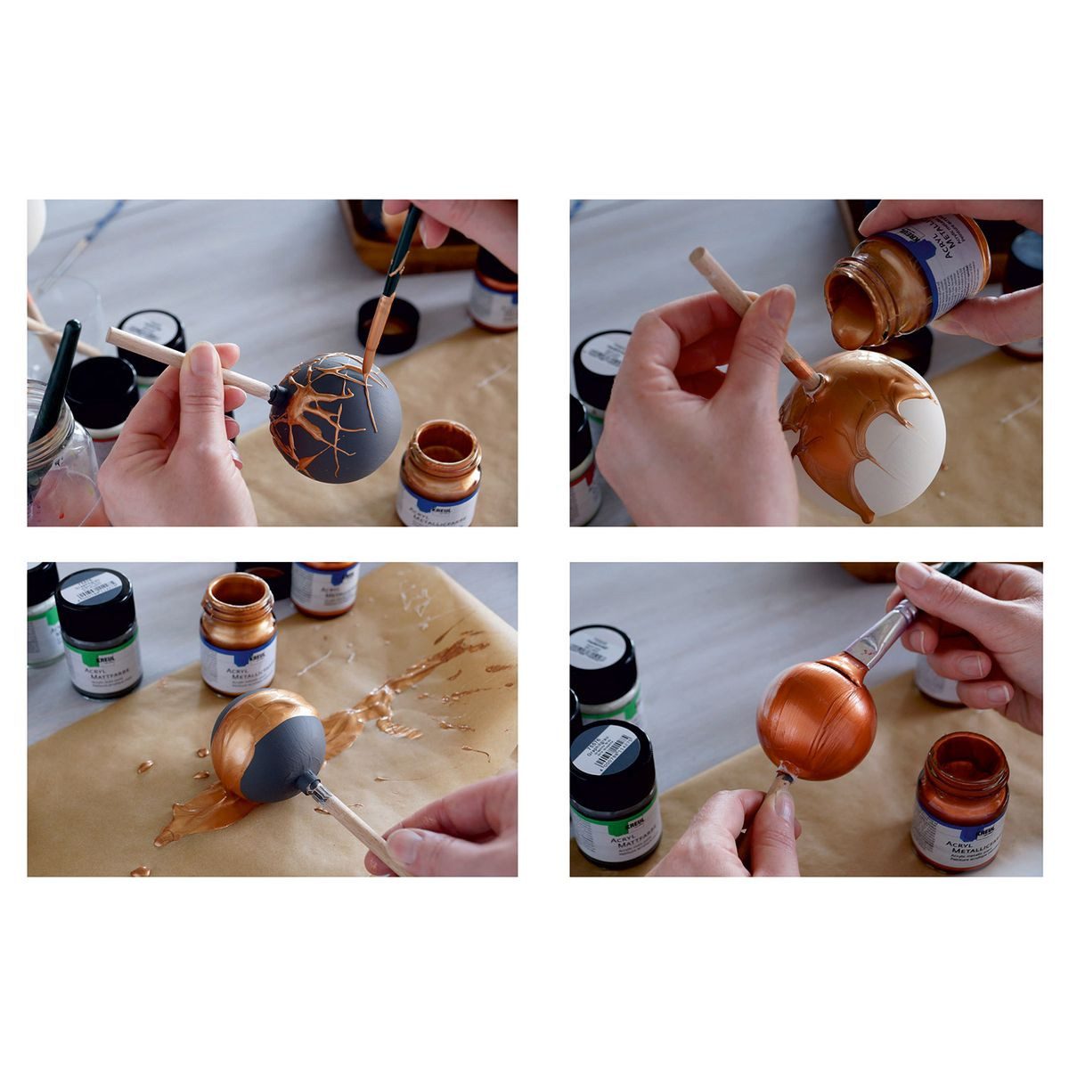 Thumbnail - C. KREUL Acrylfarbe KREUL Acryl Metallicfarbe silber 50ml Glas