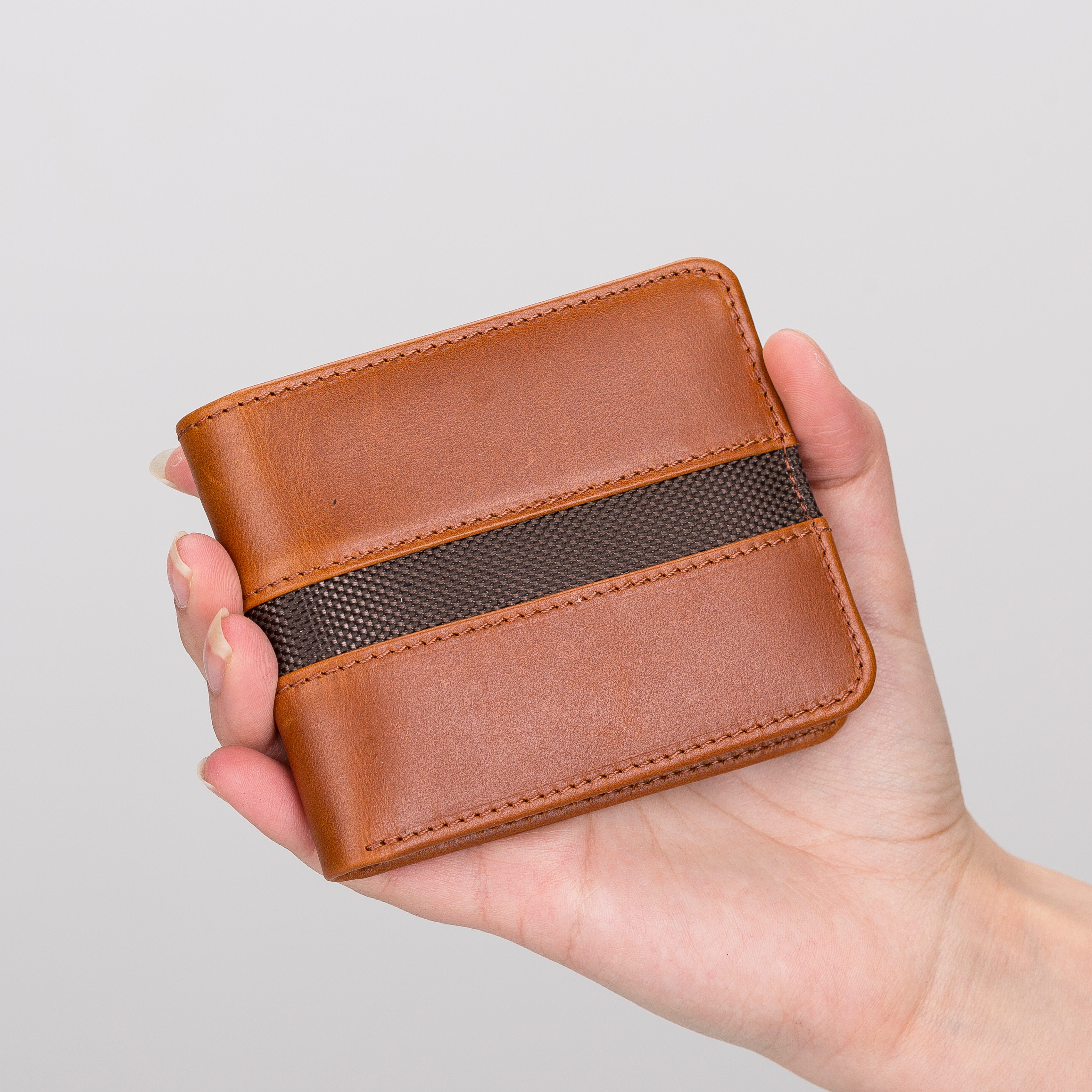 Renna Leather Geldbörse Herren Geldbörse mit Ausklappbarem Ausweisfach