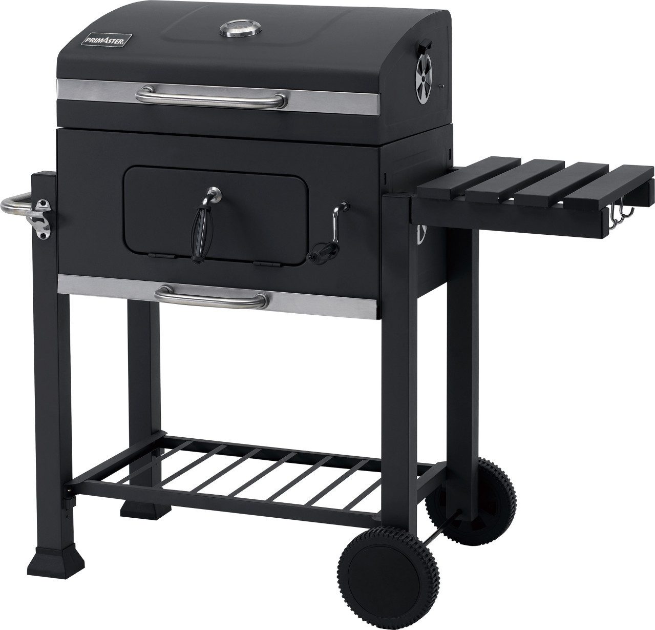 Primaster Holzkohlegrill Primaster Holzkohlegrill Montreal, Deckelthermometer mit Rollen