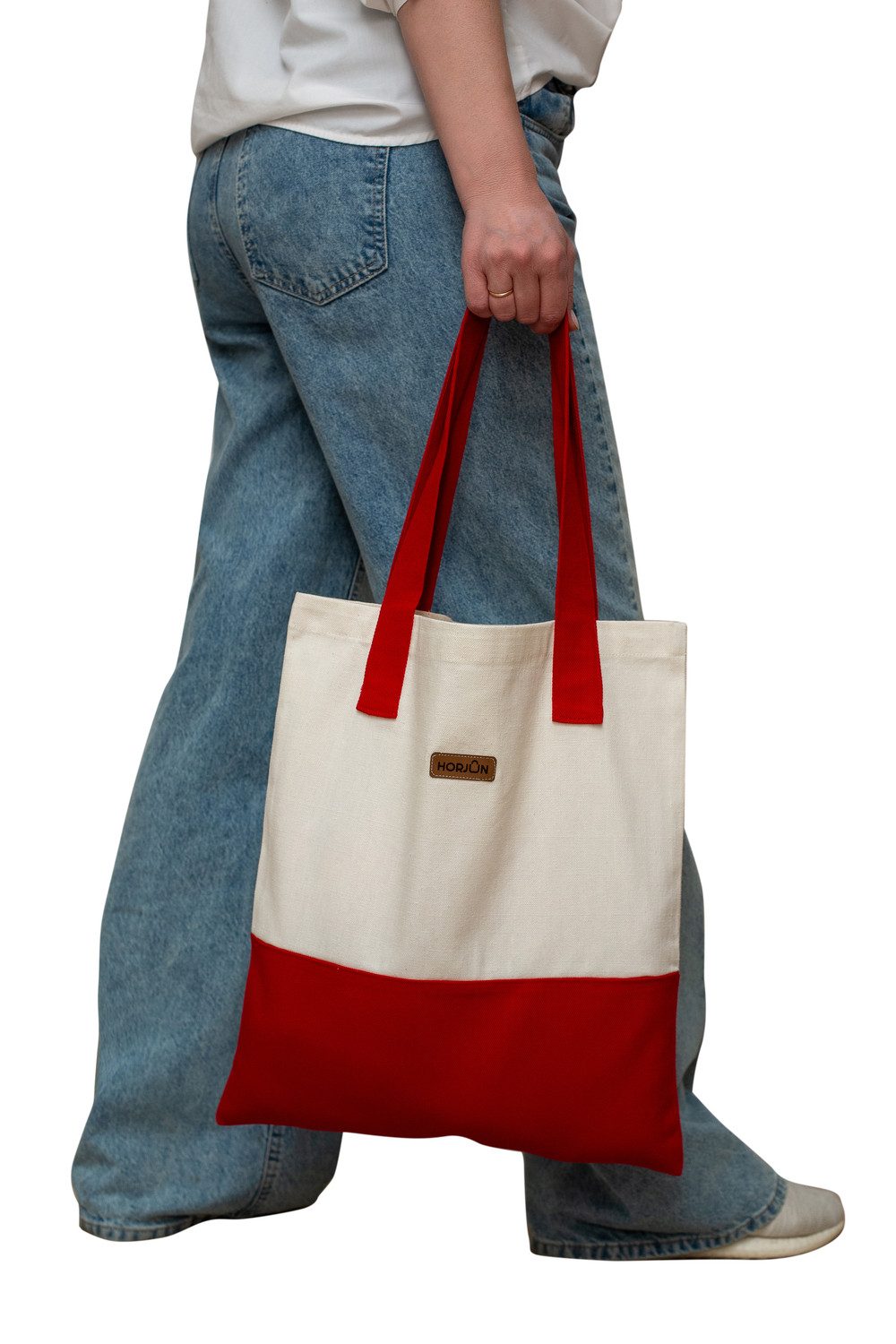 Horjun Tragetasche HORJUN Tragetasche Beuteltaschen Baumwolltaschen Gabardine Stoff Rot