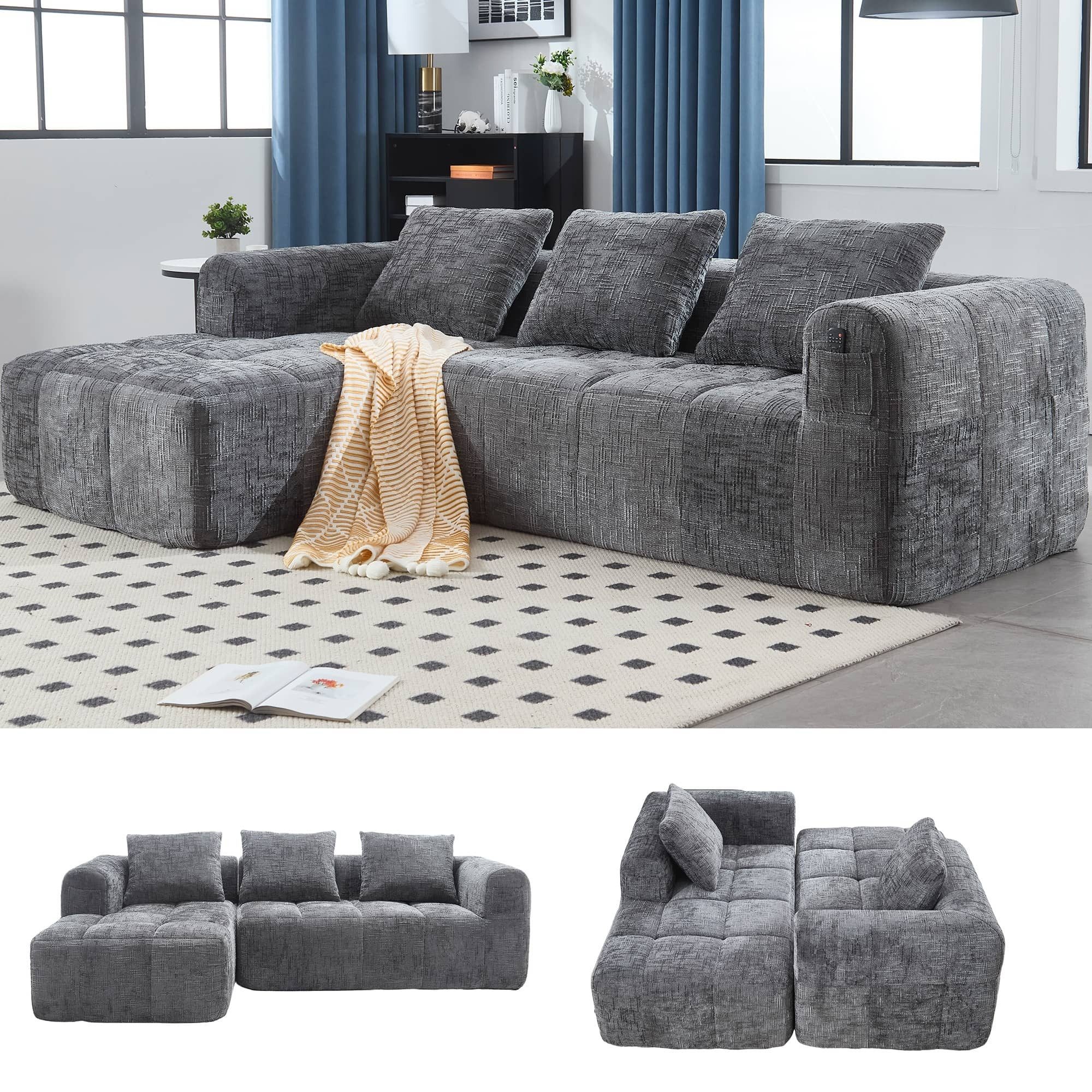 LVHOM Ecksofa Modulares Chaiselongue-Sofa-Set(Polsterliege+Doppelsofa), sep günstig online kaufen