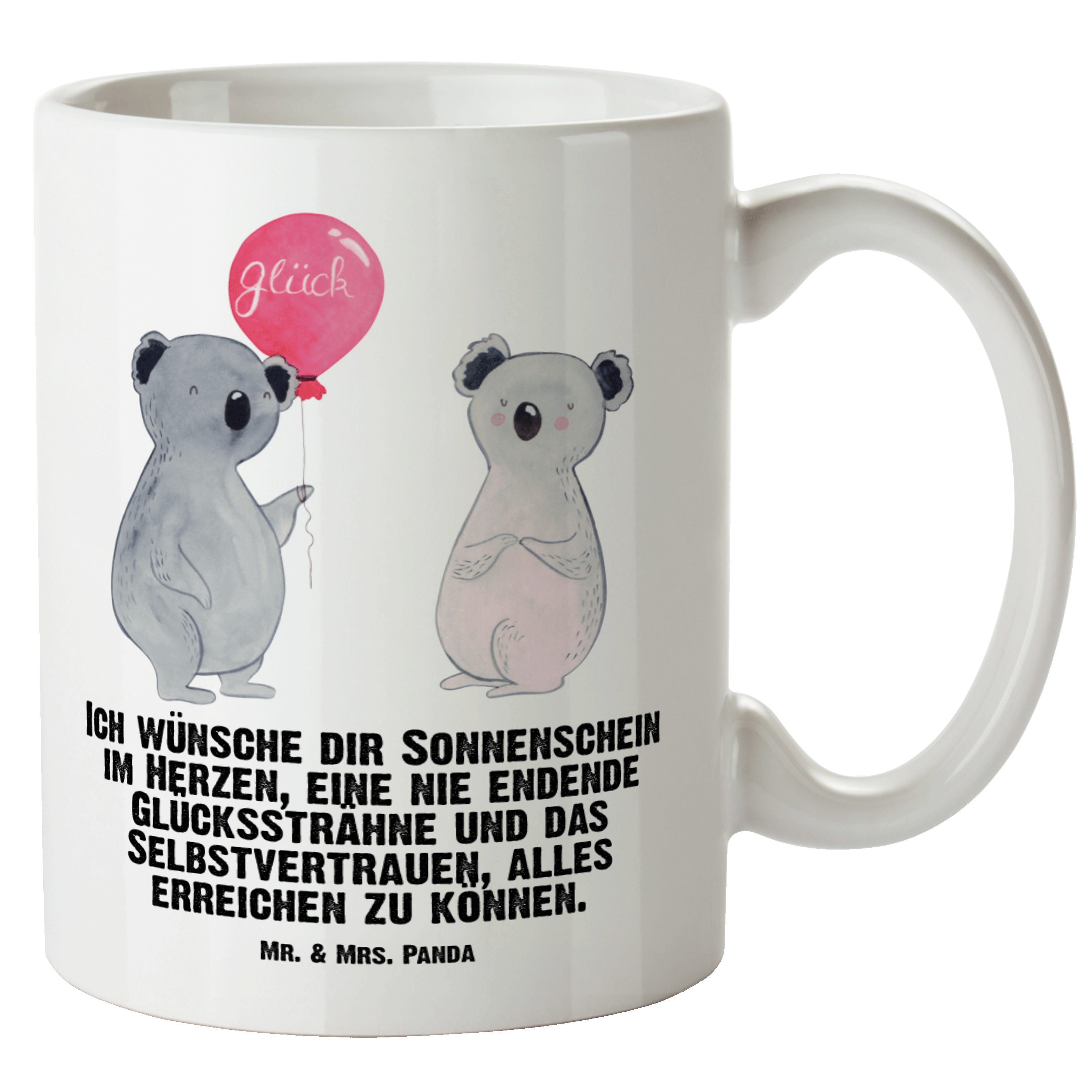 Mr. & Mrs. Panda Tasse Koala Luftballon - Weiß - Geschenk, Party, Groß, Große Tasse, spülmas, XL Tasse Keramik