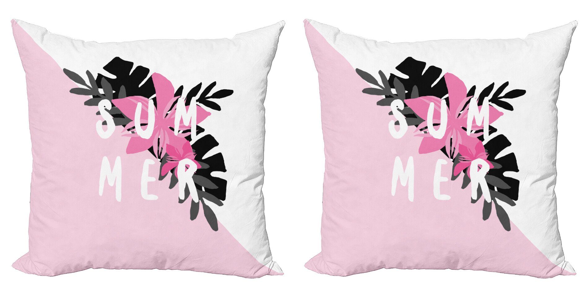 Blätter Modern Digitaldruck, Accent Abakuhaus Design Kissenbezüge Stück), rosa Doppelseitiger summer (2