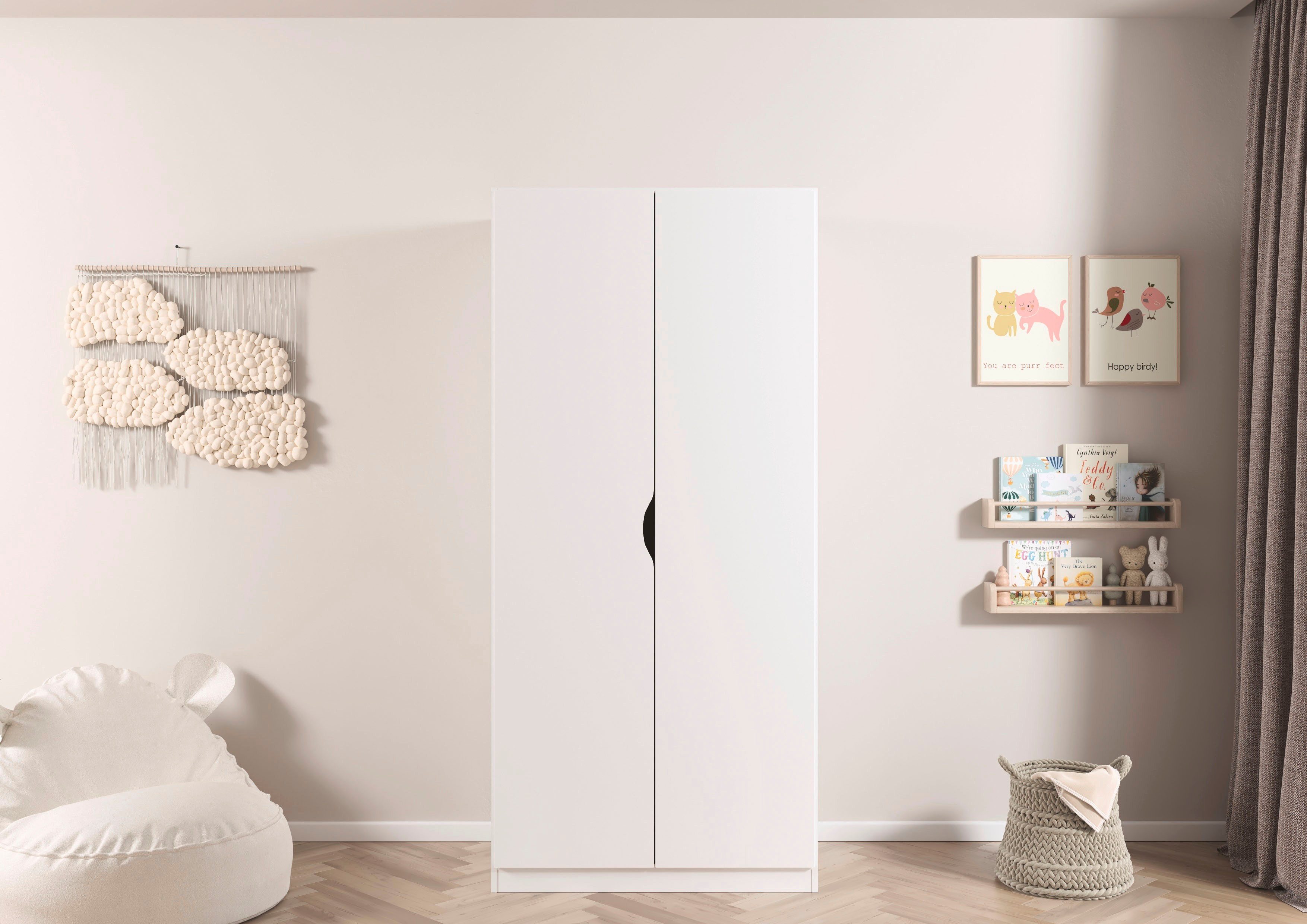 rauch Kleiderschrank Drehtürenschrank Schrank Garderobe Ankleide FREISING (Breite/Höhe/Tiefe: 91/197/54 cm) schlichtes Design mit griffloser Front und Griffmulde MADE IN GERMANY