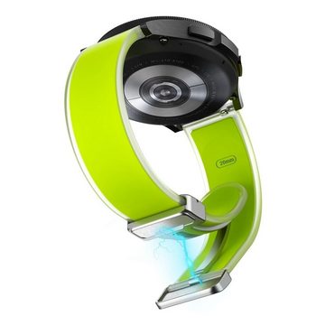 Wigento Smartwatch-Armband Für Samsung Galaxy Watch 6 / 5 / 4 Magnetisches Silikon Armband Grün