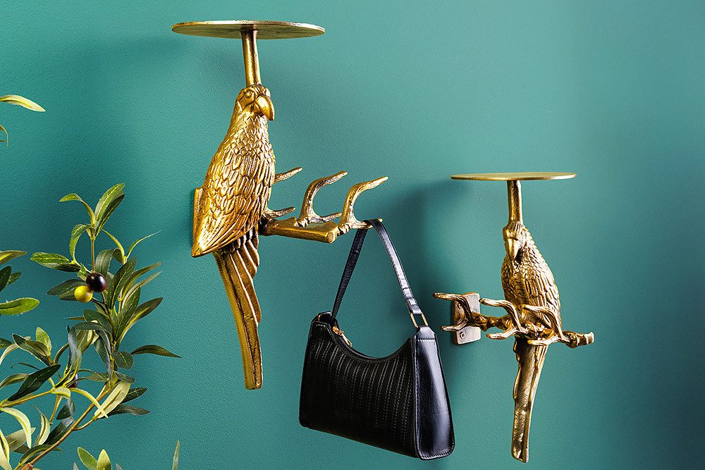 riess-ambiente Wandgarderobe WILDLIFE BIRDS 45cm gold günstig online kaufen