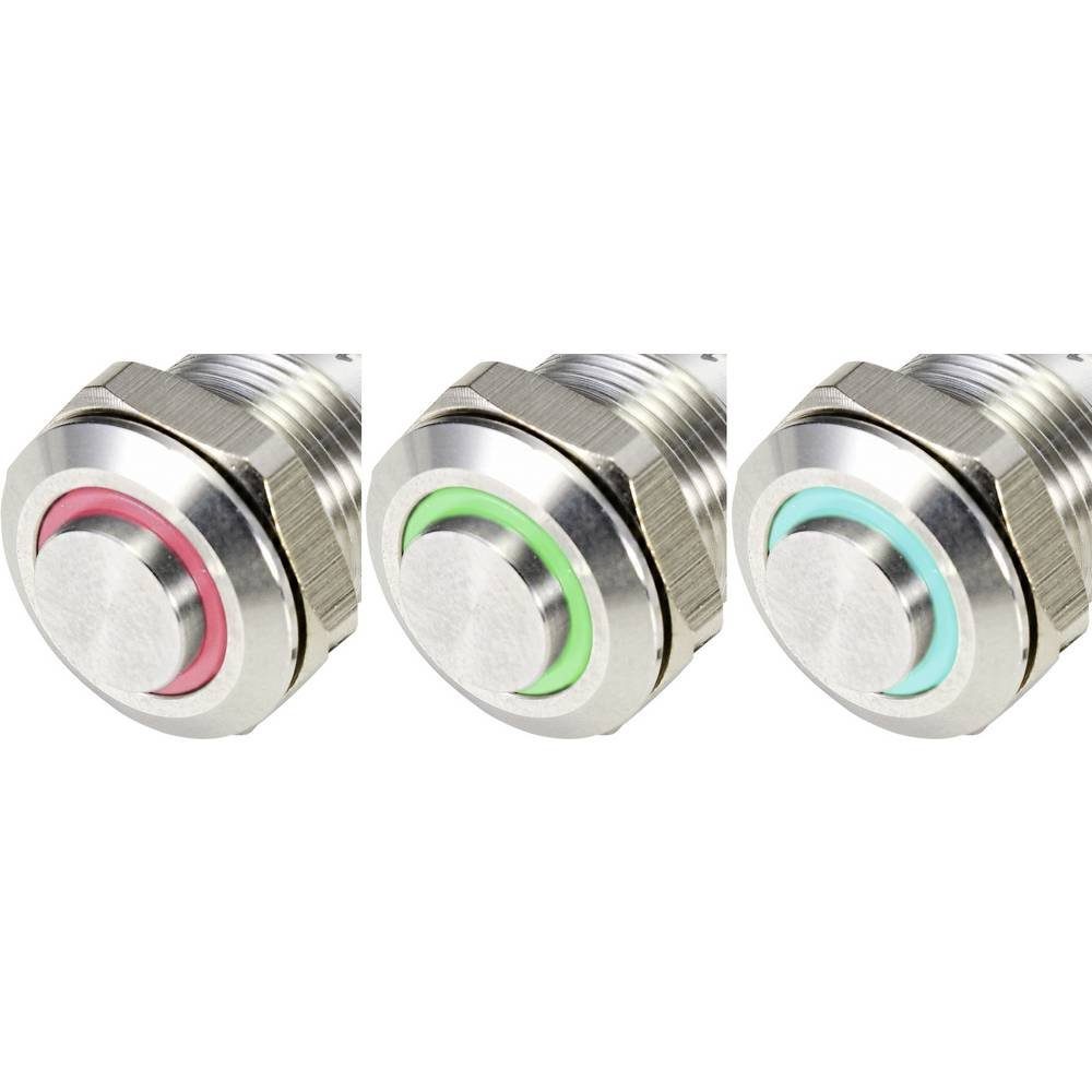 Thumbnail - TRU COMPONENTS Schalter Drucktaster Edelstahl 12 mm beleuchtet