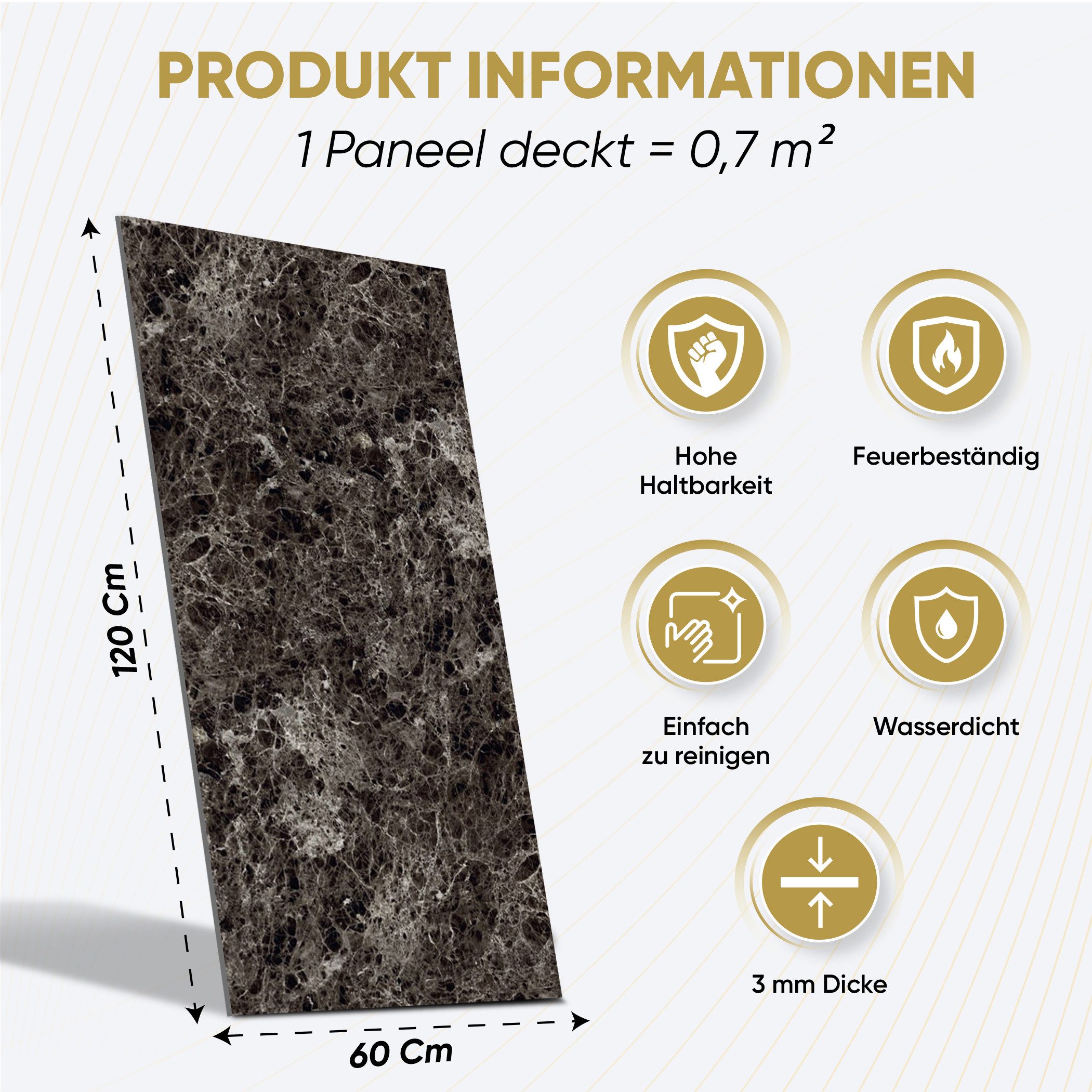 IZODEKOR 3D Wandpaneel IZODEKOR Wandverkleidung Marmoroptik 120x60cm Altern günstig online kaufen