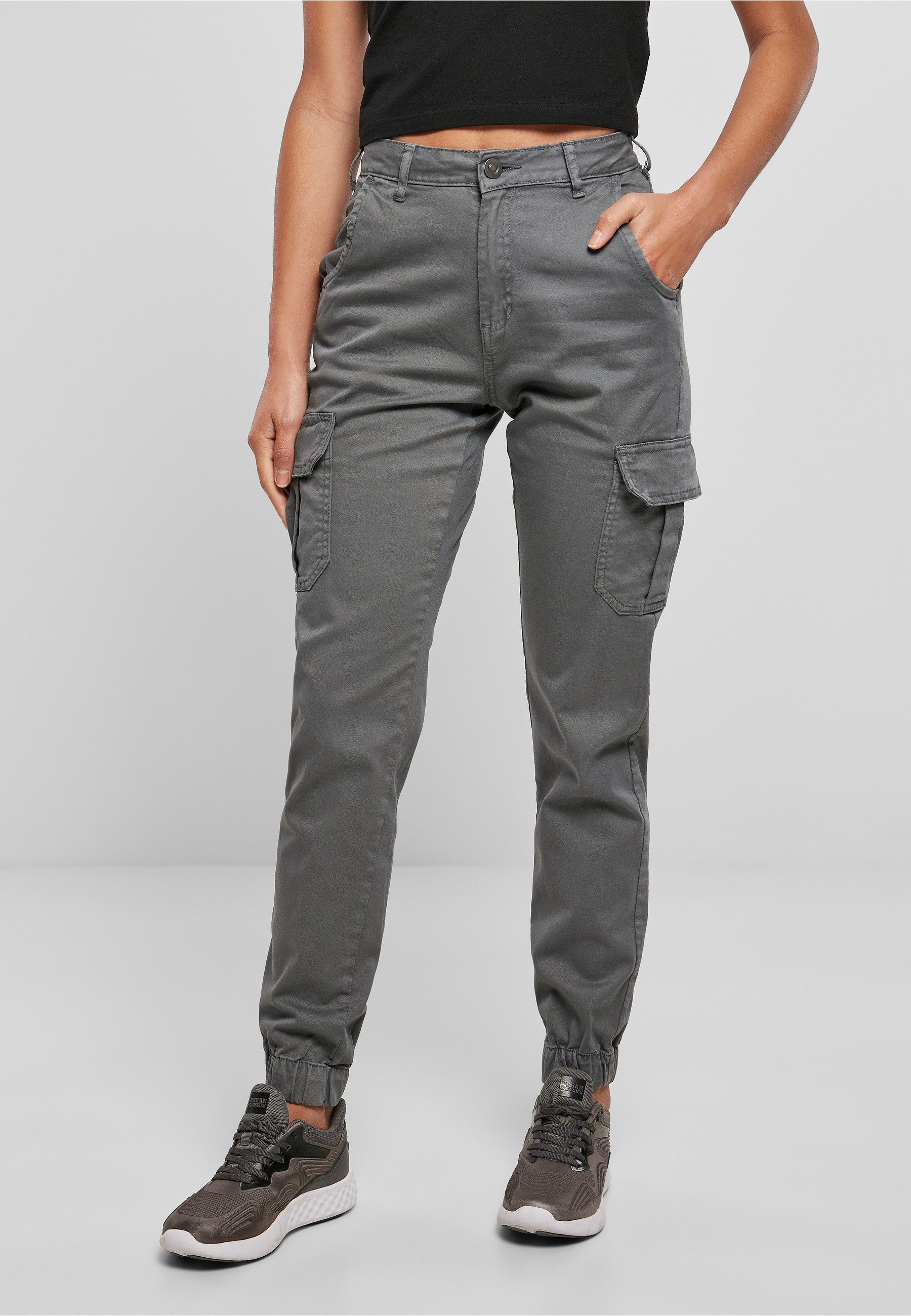 URBAN CLASSICS Cargohose Urban Classics Damen Ladies High Waist Cargo Pants (1-tlg)