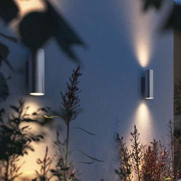Philips Hue LED Außen-Wandleuchte White & Color Ambiance Appear Wandleuchte rund Edelstahl 1200lm, keine Angabe, Leuchtmittel enthalten: Ja, fest verbaut, LED, warmweiss, Aussenlampe, Aussenwandleuchte, Outdoor-Leuchte