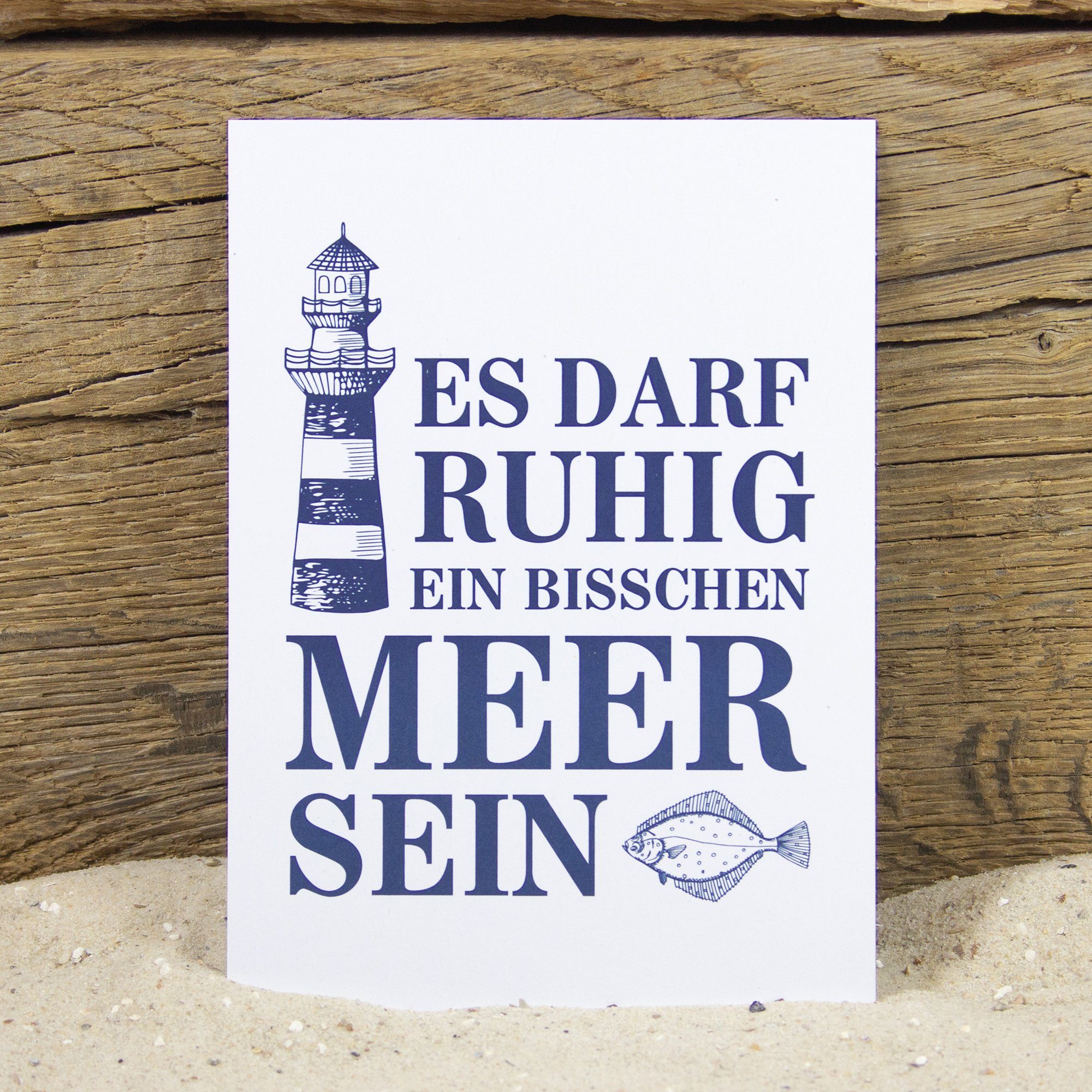 Bow & Hummingbird Postkarte Postkarte Es darf Meer sein, 100 % Recyclingpapier