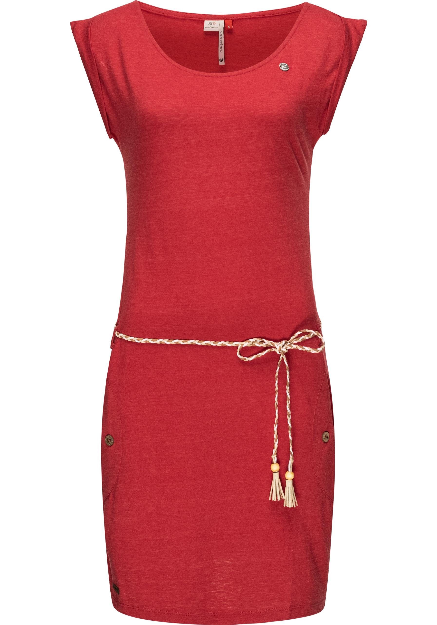 Ragwear Shirtkleid Tag leichtes Jersey-Kleid in melierter Optik