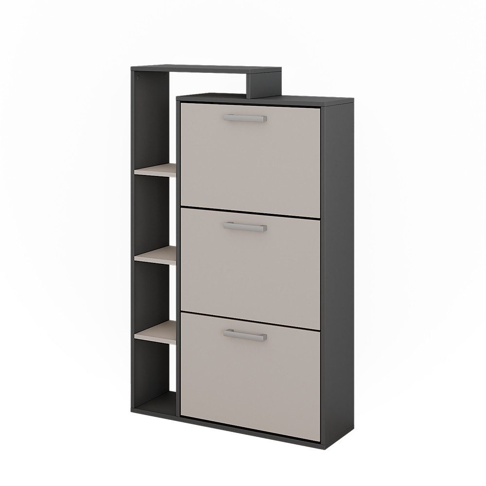 Vicco Schuhkipper Orlando, Anthrazit/Greige, 80 x 128.3 cm mit 3 Fächern (1 St)