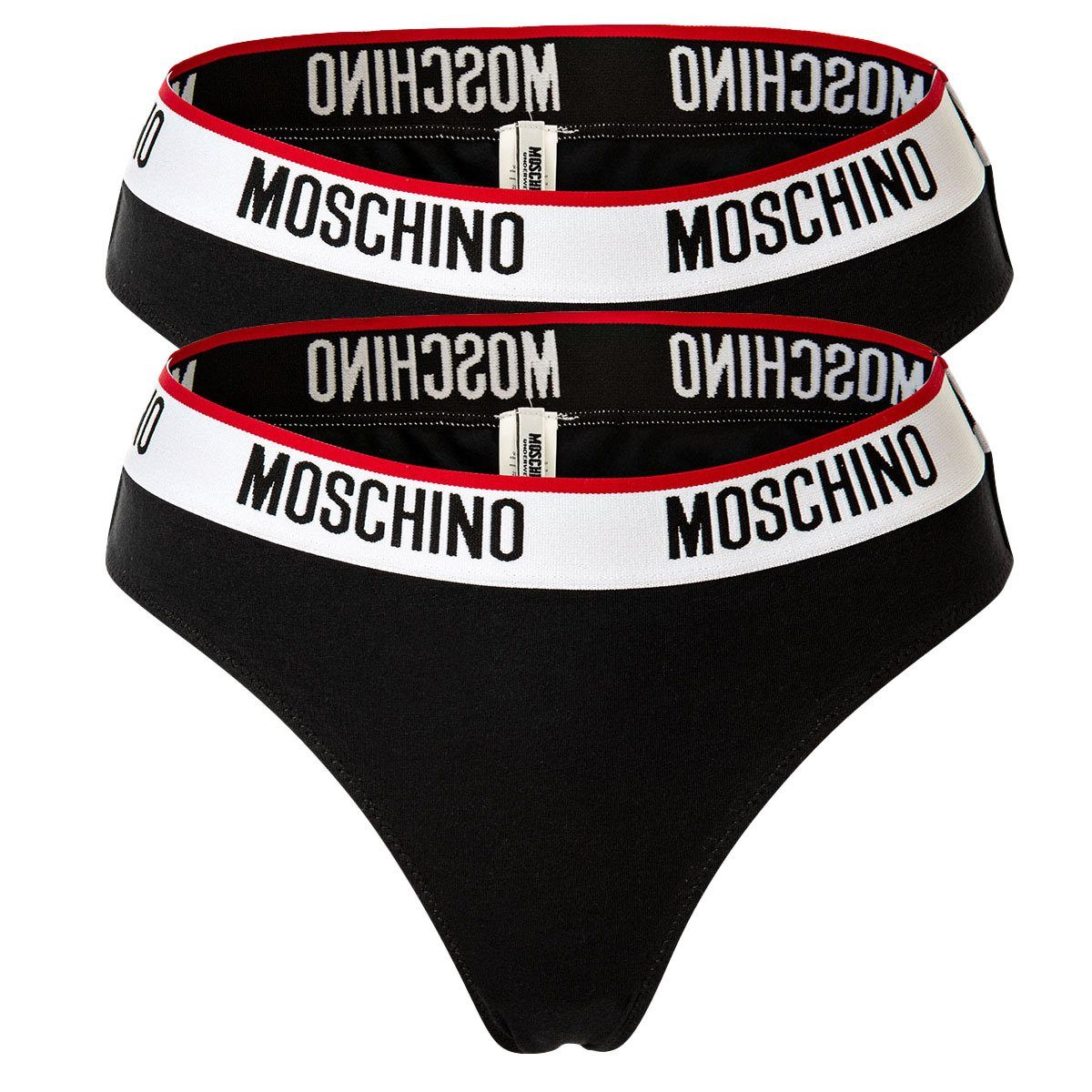 Schwarz Slips Unterhose Brazilian Damen - Moschino Pack Slip 2er