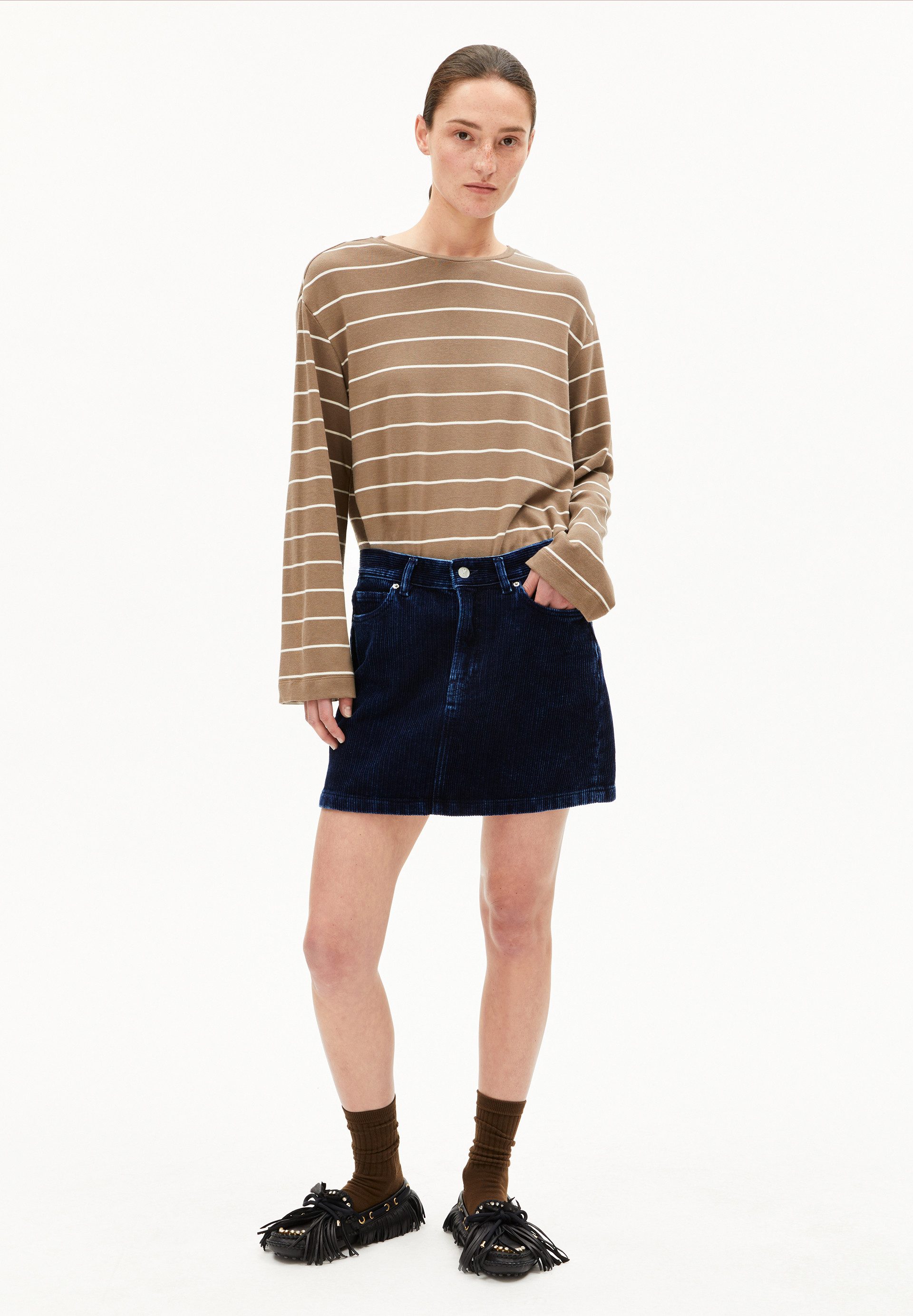 Armedangels Longsleeve MARYNAA FINE STRIPE Loose Fit