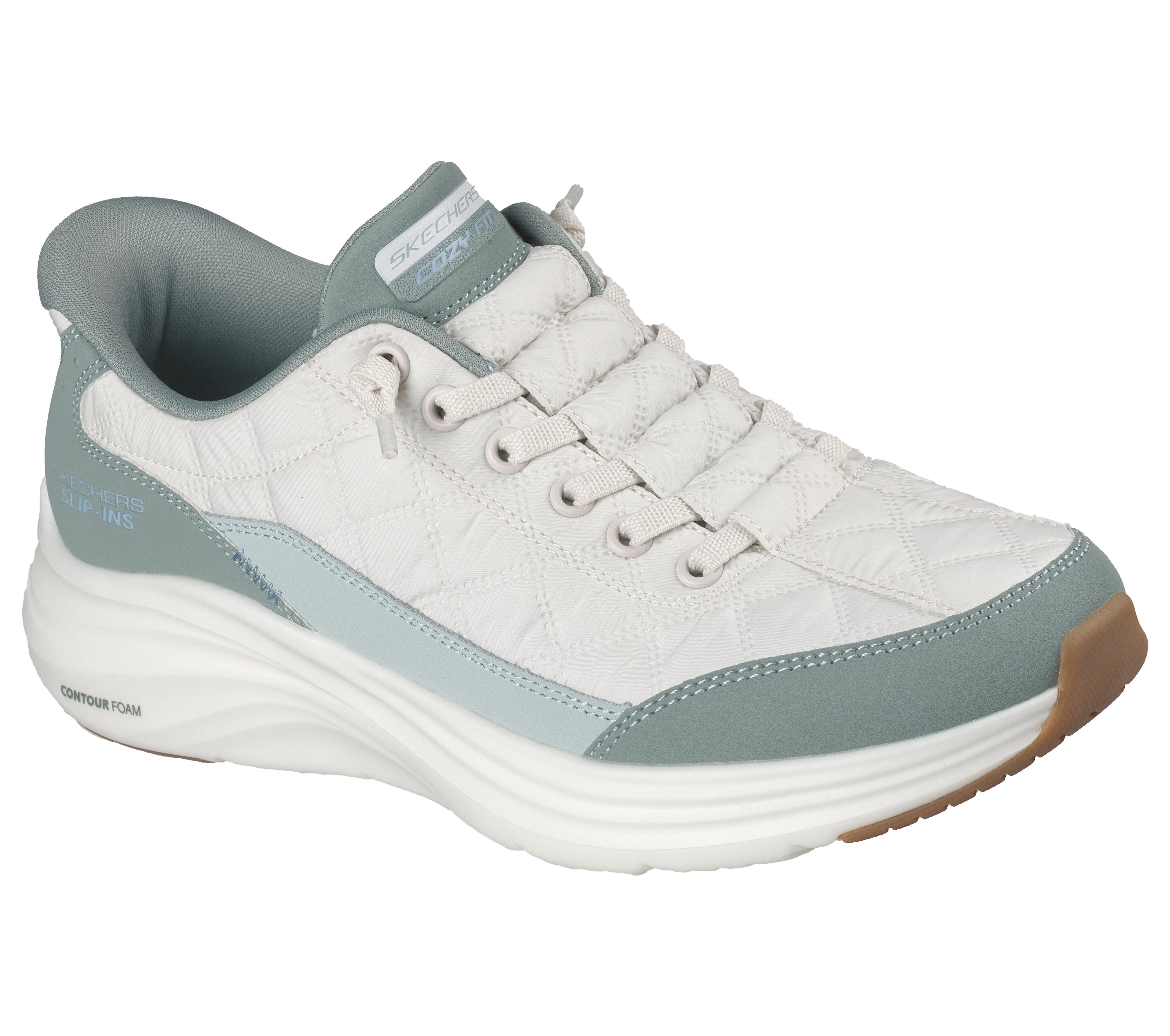 Skechers Contour Foam - Cozy Fit Slip-On Sneaker Slipper mit Handsfree Slip-ins und gestepptem Cozy Fit™-Mesh