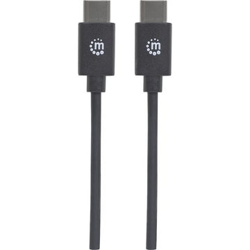 MANHATTAN Manhattan USB-Kabel USB 2.0 USB-C® Stecker 2.00 m Schwarz 354875 USB-Kabel, (2.00 cm)