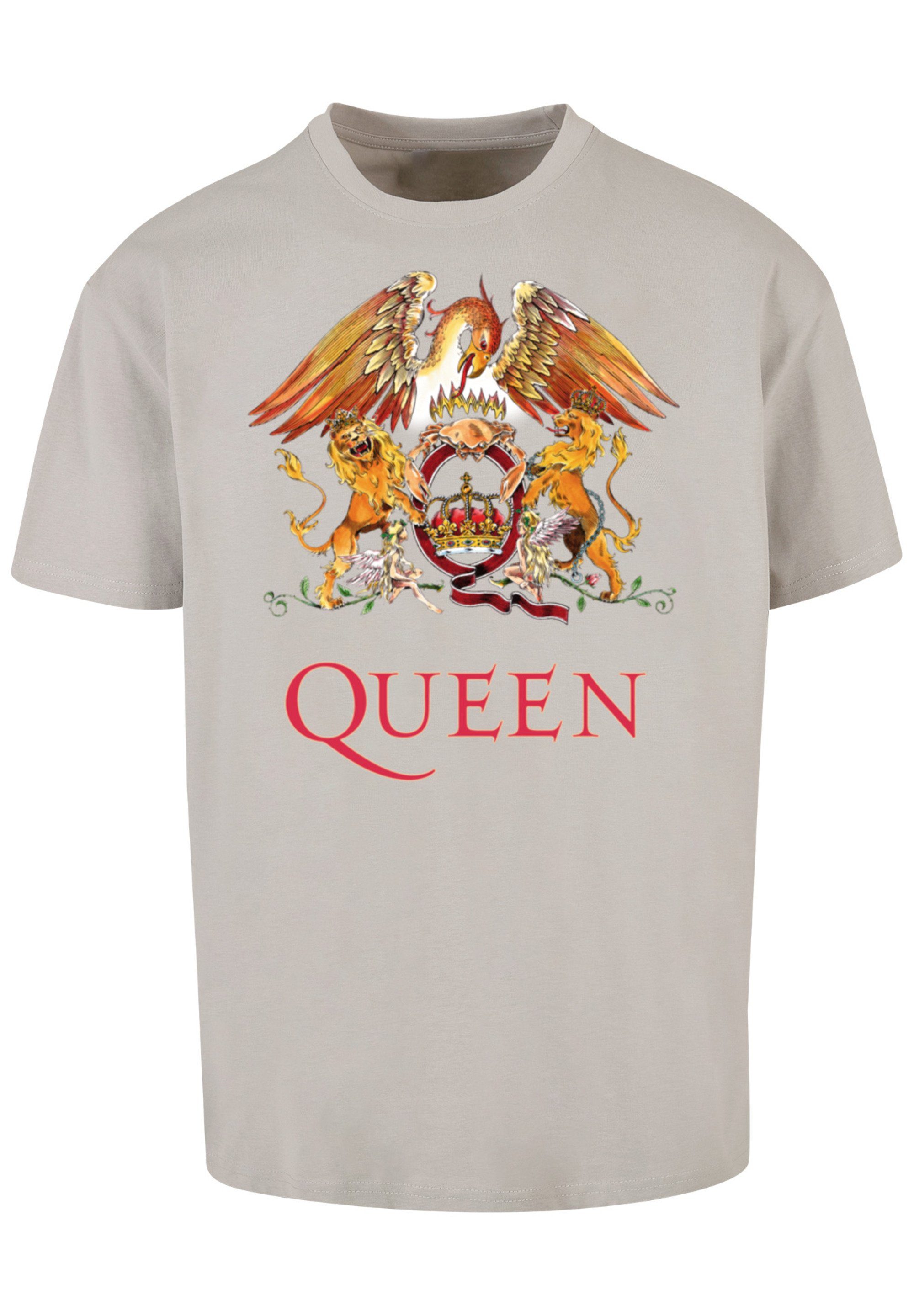 F4NT4STIC T-Shirt Queen Rockband Classic Black Crest Print lightasphalt