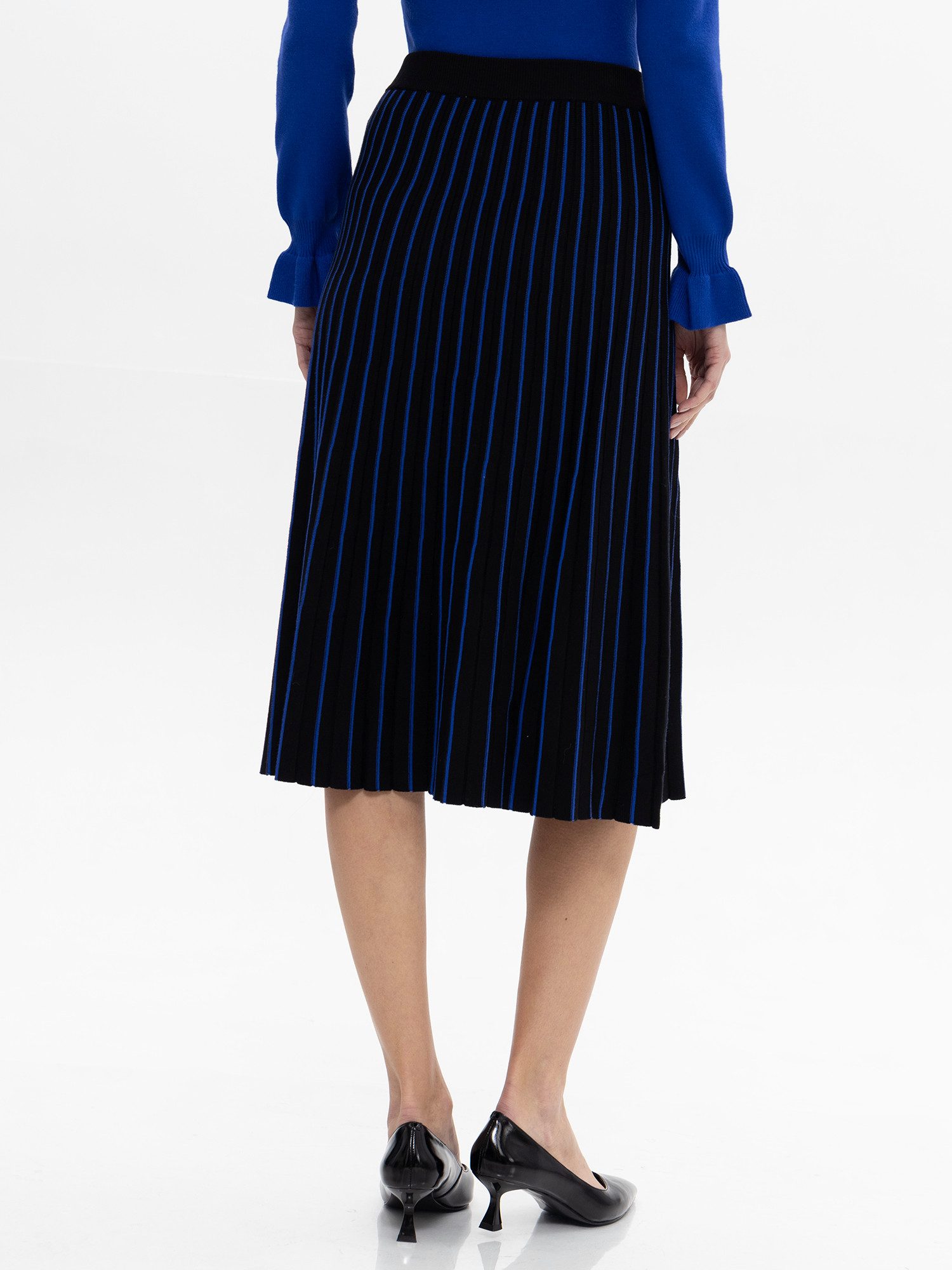 Passioni Faltenrock Midi Plisseerock Strickrock