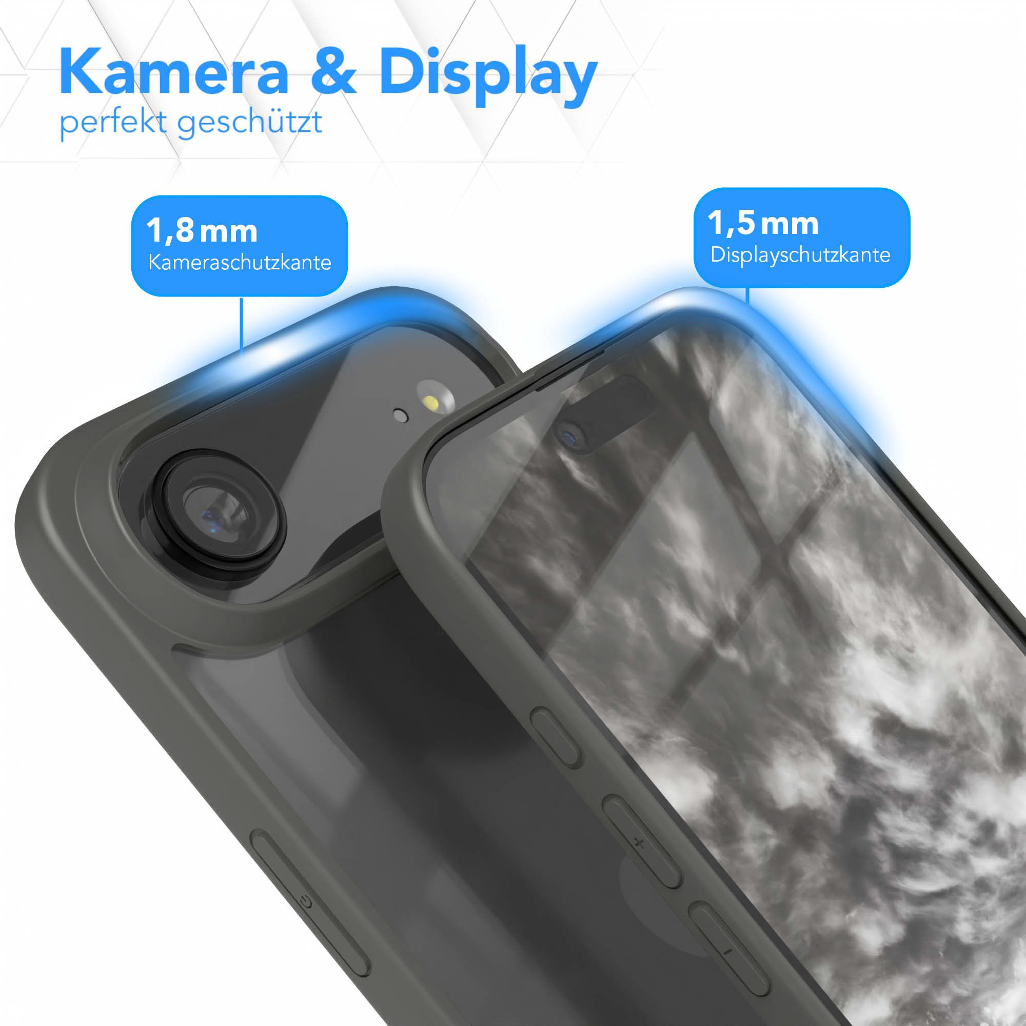 EAZY CASE Handyhülle Bumper Case für Apple iPhone Air 6,5 Zoll, Schutzhülle mit Kameraschutz transparent stoßfestes Backcover Grau