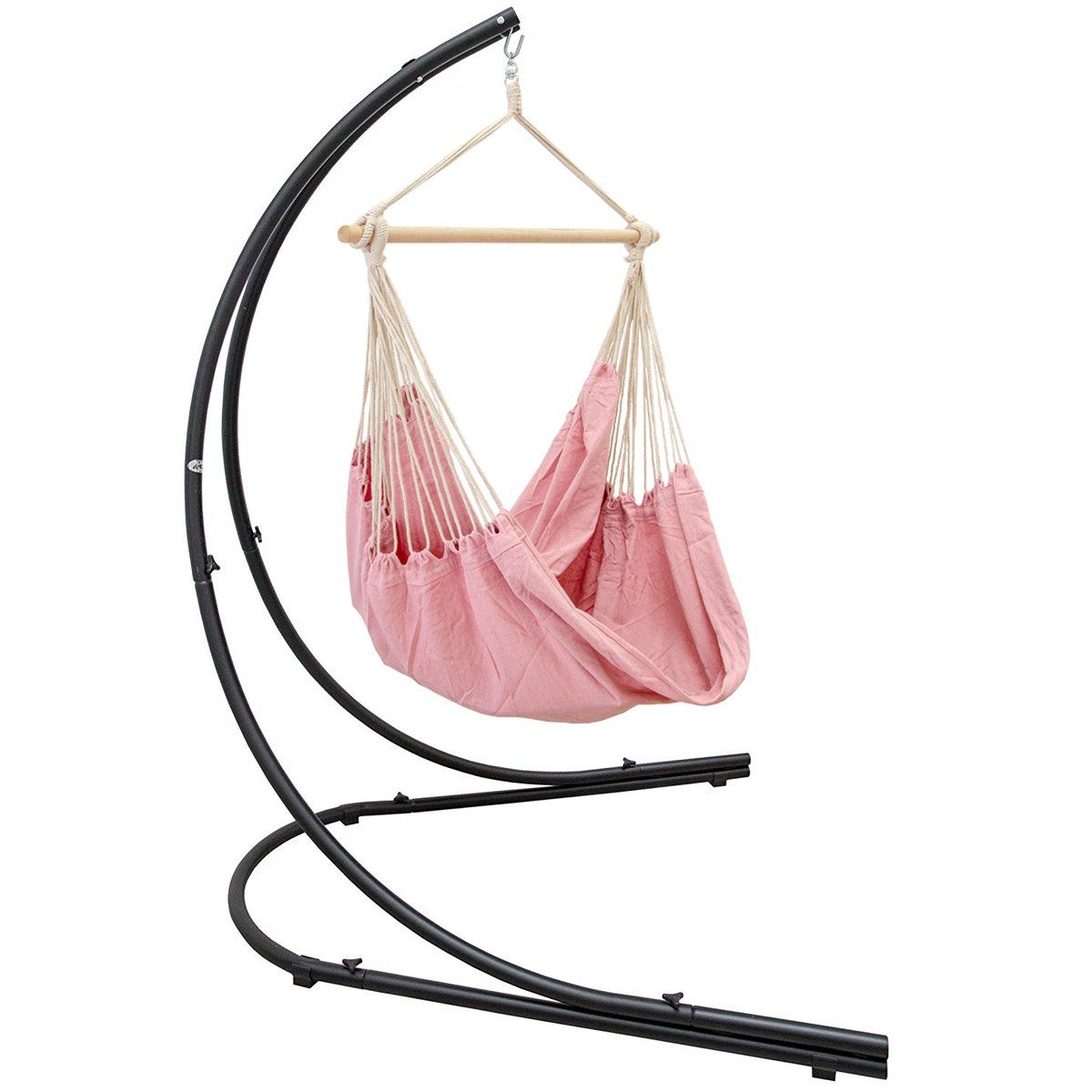 AMANKA Hängestuhl mit Gestell: XL Outdoor Hängesessel für 2 Personen - Garten und Balkon, 185 x 130 cm Hängesitz für Kinder und Erwachsene - 360° Relaxsessel