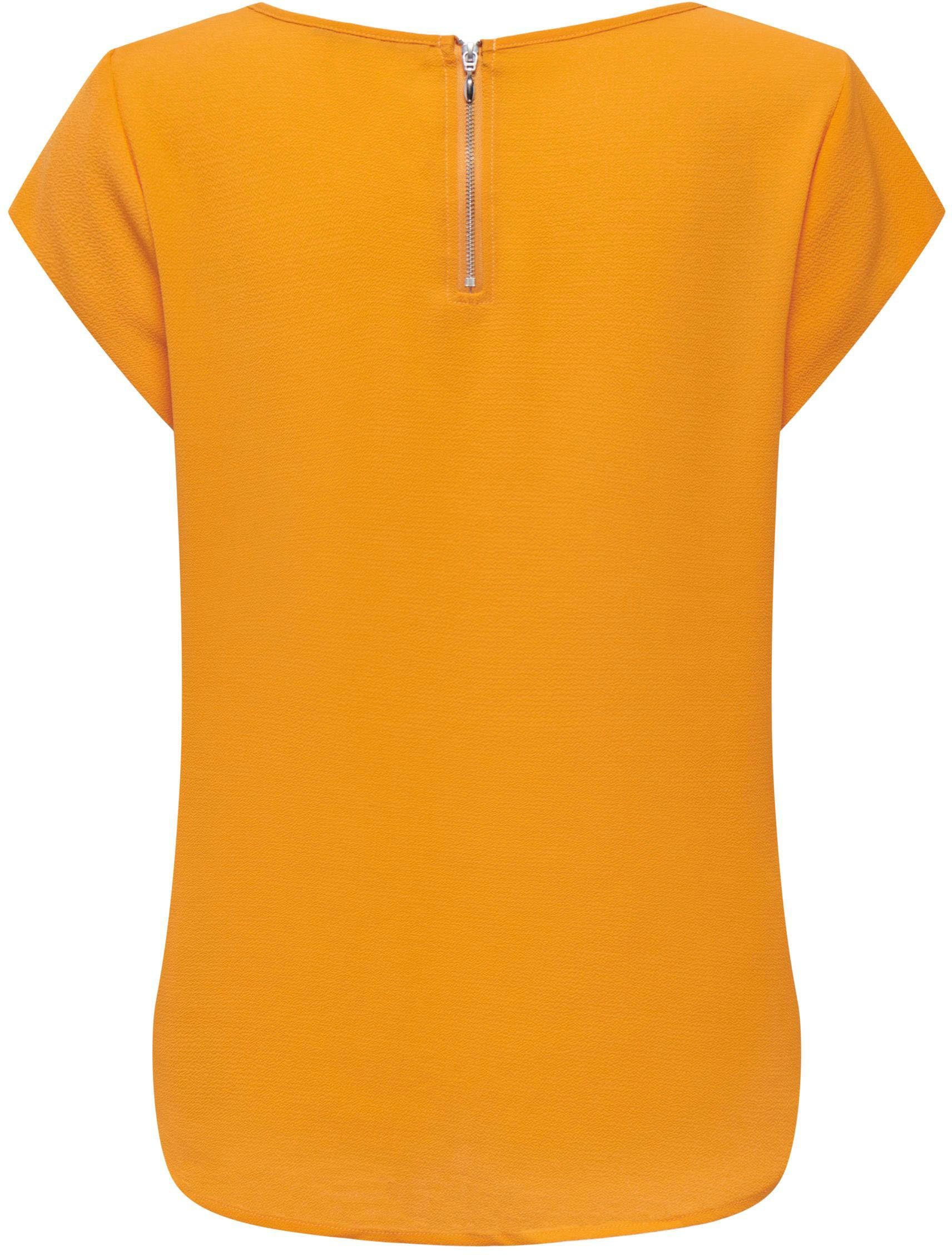 ONLVIC SOLID PTM S/S Apricot ONLY TOP Kurzarmbluse NOOS