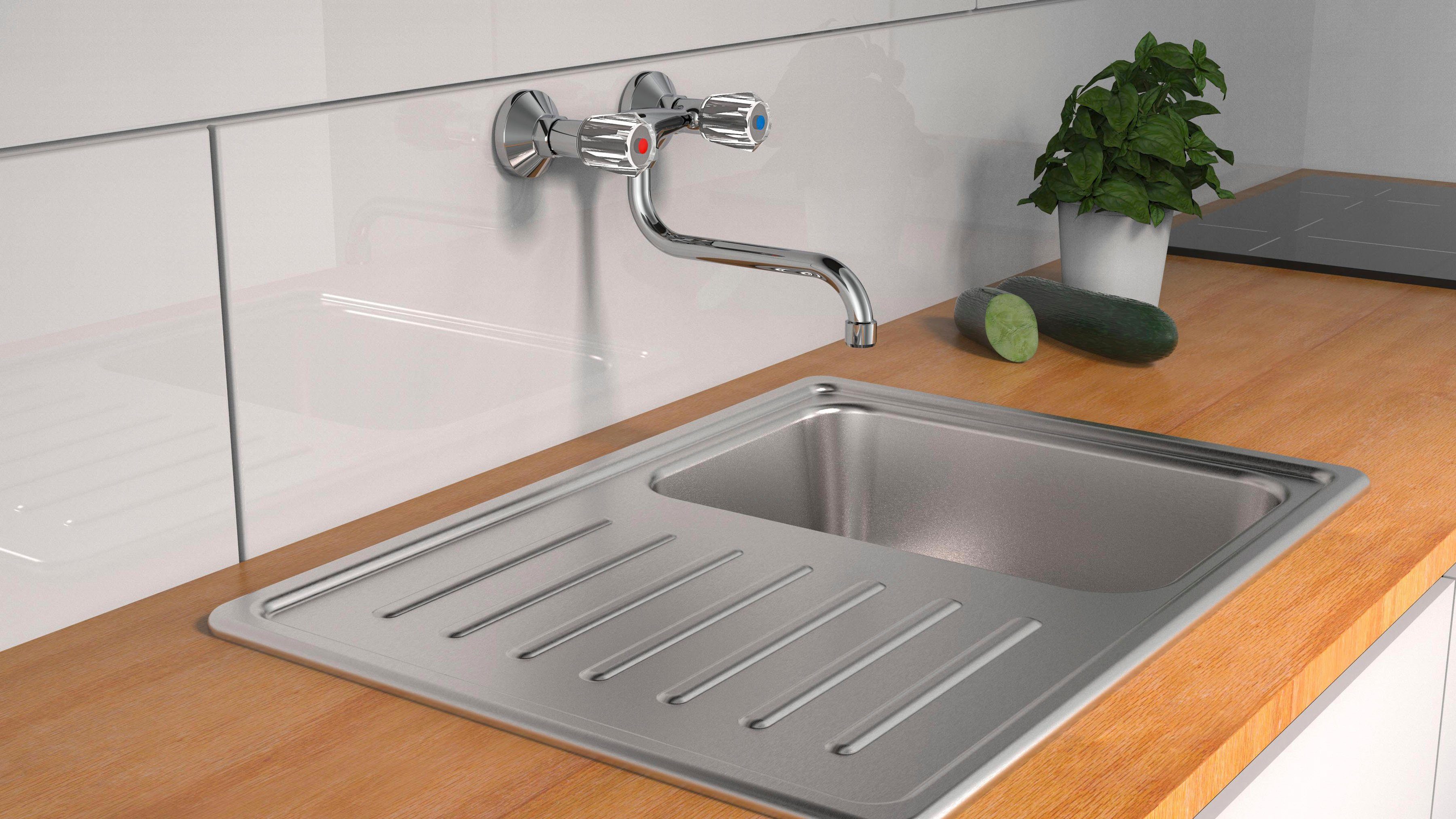 Schütte Spültischarmatur Brillant schwenkbarer Wasserhahn Küche für Wandmon günstig online kaufen