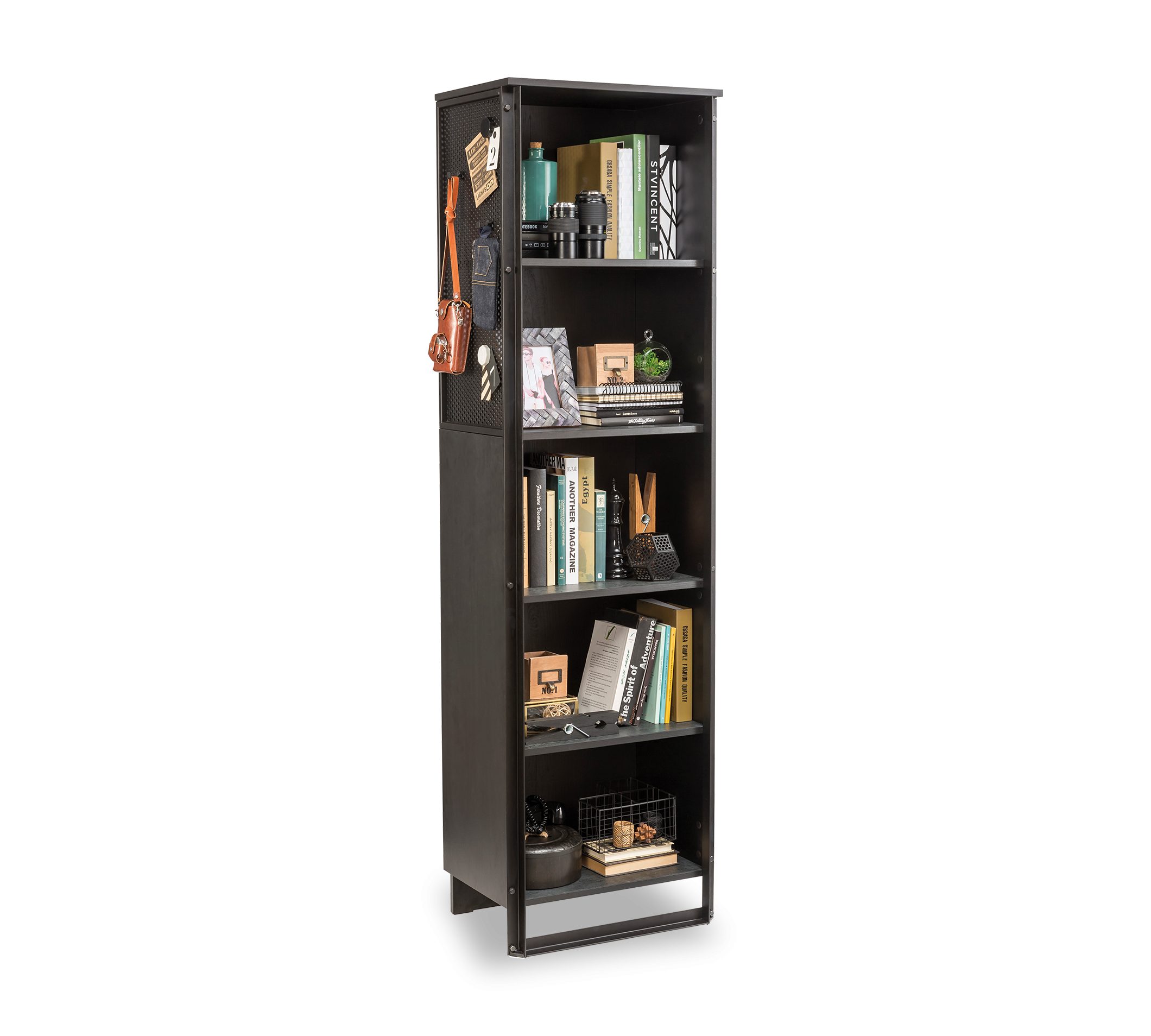 Möbel-Zeit Bücherregal DARK METAL mit Magnetboard