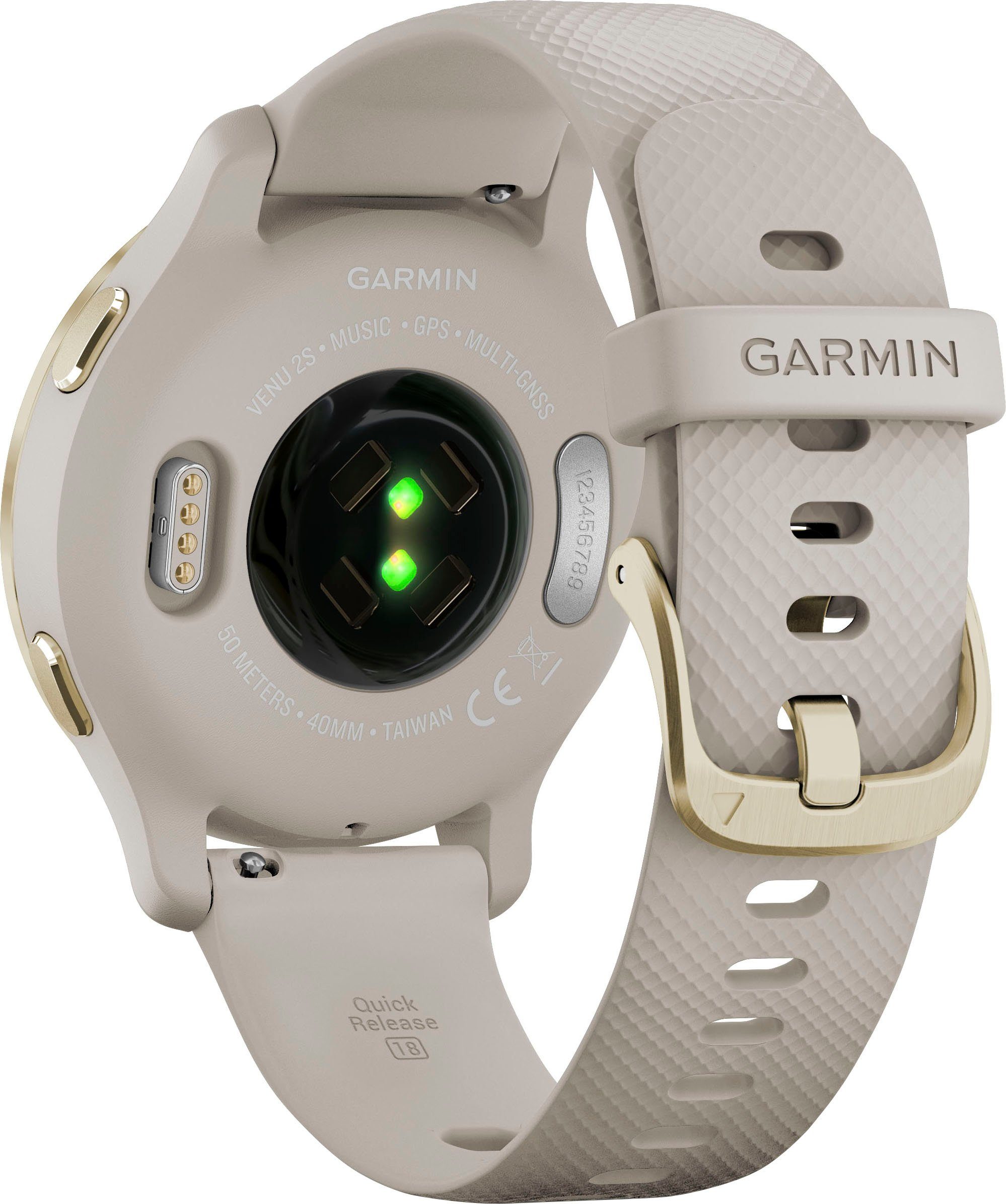 Garmin Venu Zoll), gold 25 beige (2,8 | Smartwatch vorinstallierten 2S beige, cm/1,1 Sport-Apps