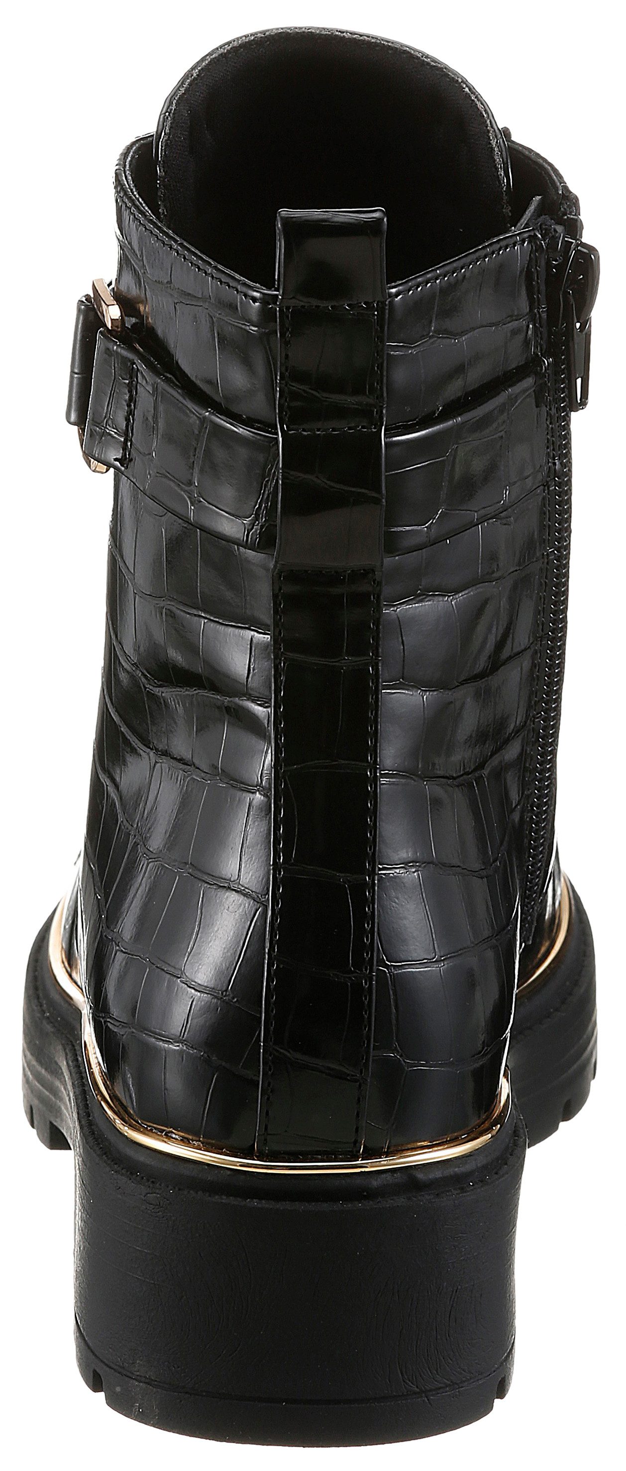 Aniston SHOES Schnürboots Schnürstiefelette, Ankle Boots im Croco-Look - NEUE KOLLEKTION – Bild 4 von 5