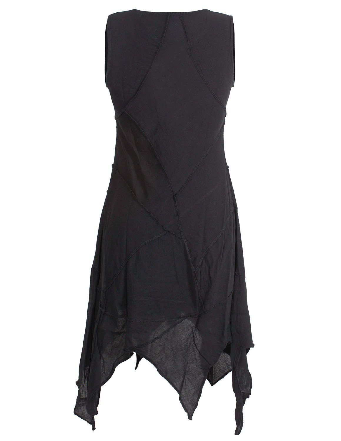 Vishes Zipfelkleid Armloses einfarbiges Patchwork Zipfelkleid Hippie, Goa, günstig online kaufen